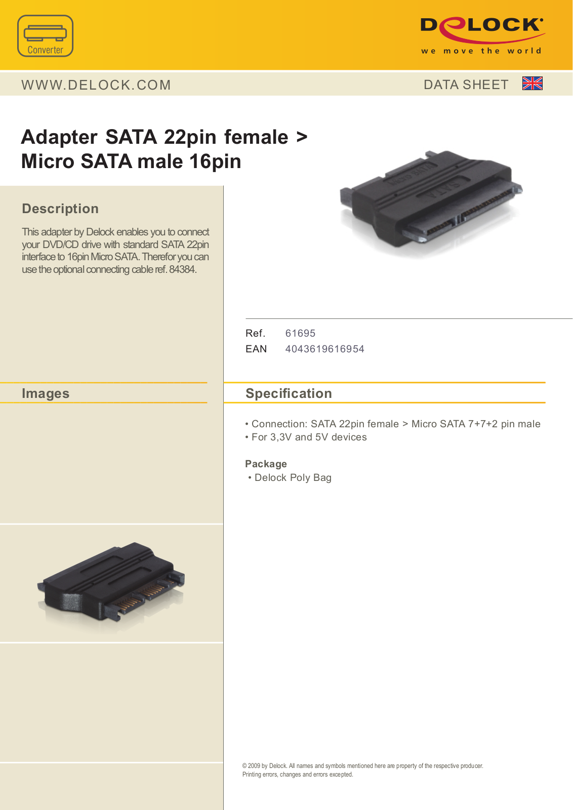 DeLOCK 61695 datasheet