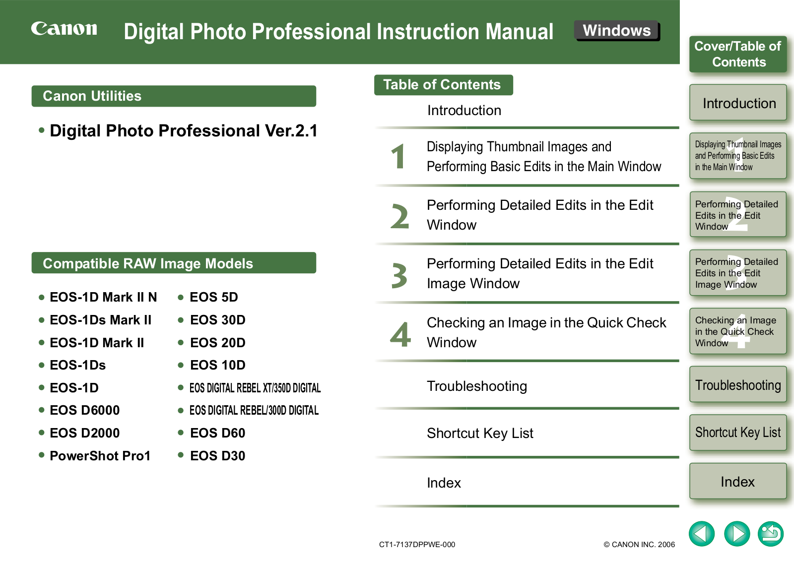 Canon DIGITAL PHOTO PROFESSIONAL 2.1 Instruction Manual