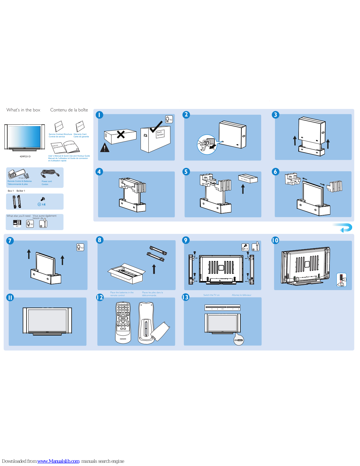 Magnavox 42MF231D-17B, 42MF231D-17E, 42MF231D-37B Quick Start Manual