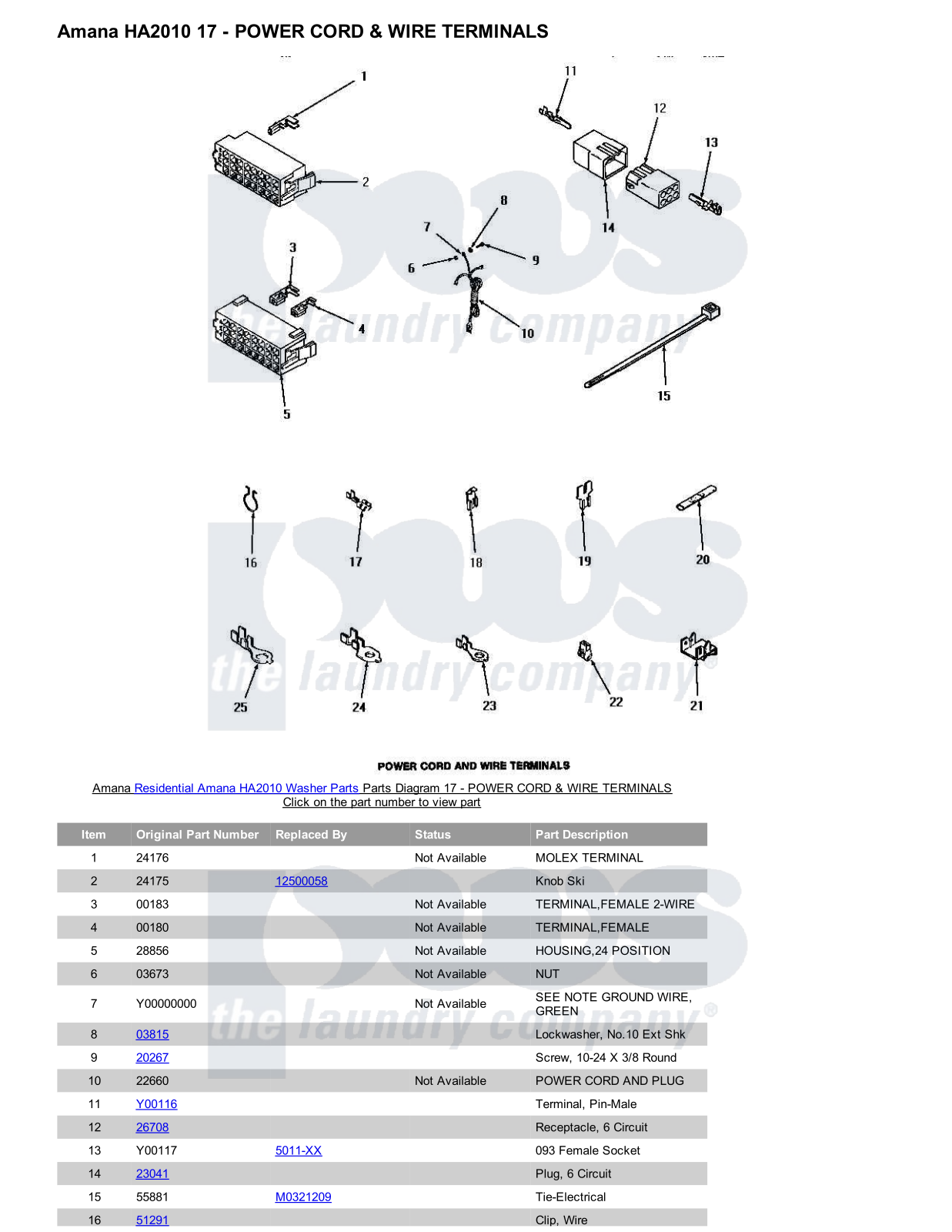 Amana HA2010 Parts Diagram