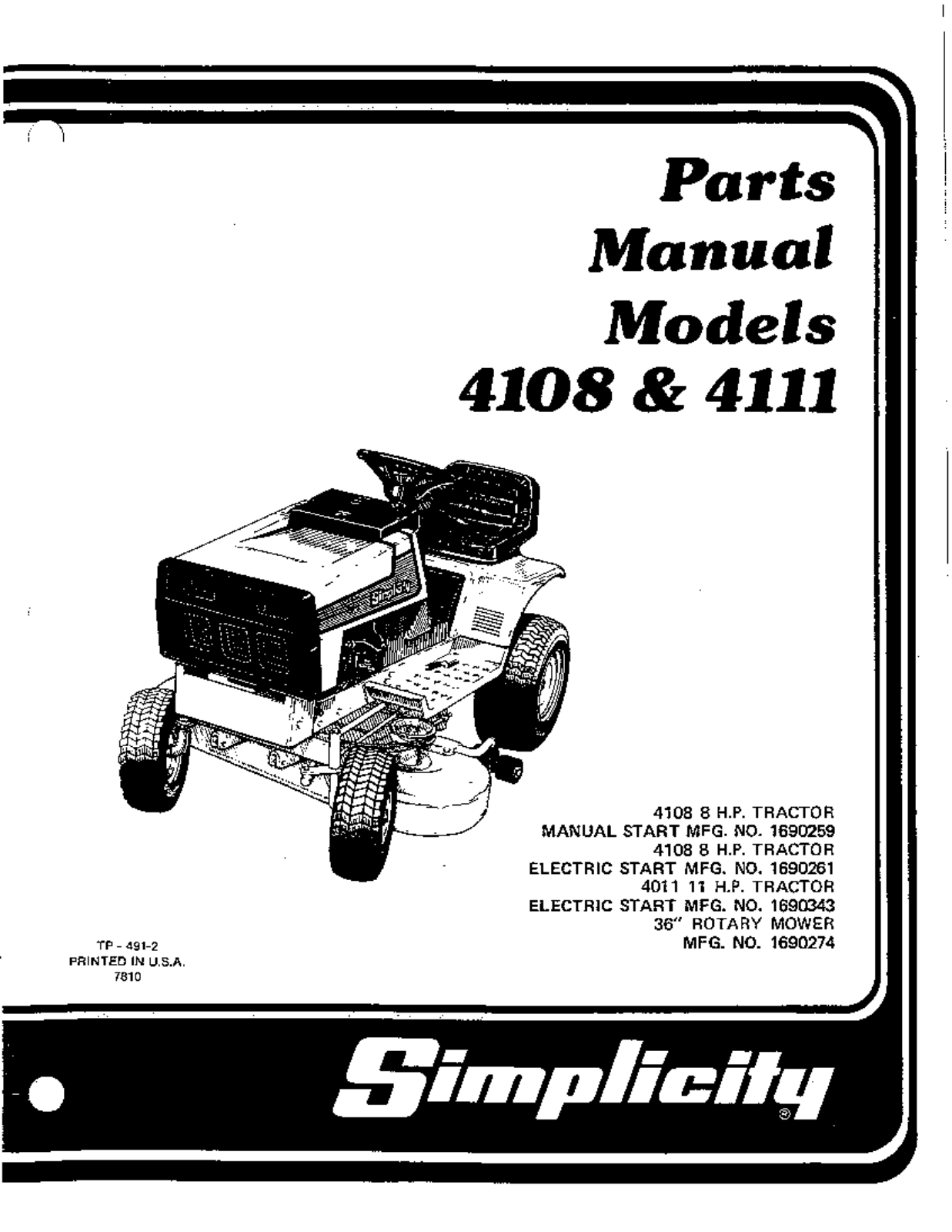 Simplicity 4111, 4108 User Manual