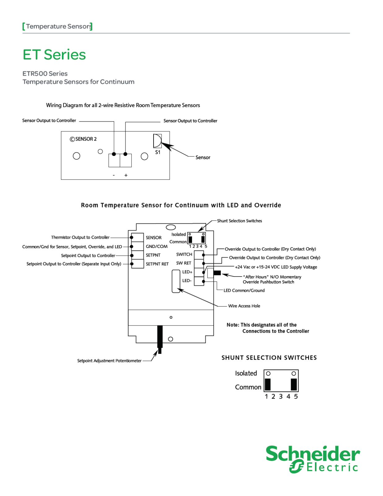 Schneider Electric ETB500 Wiring Diagrams