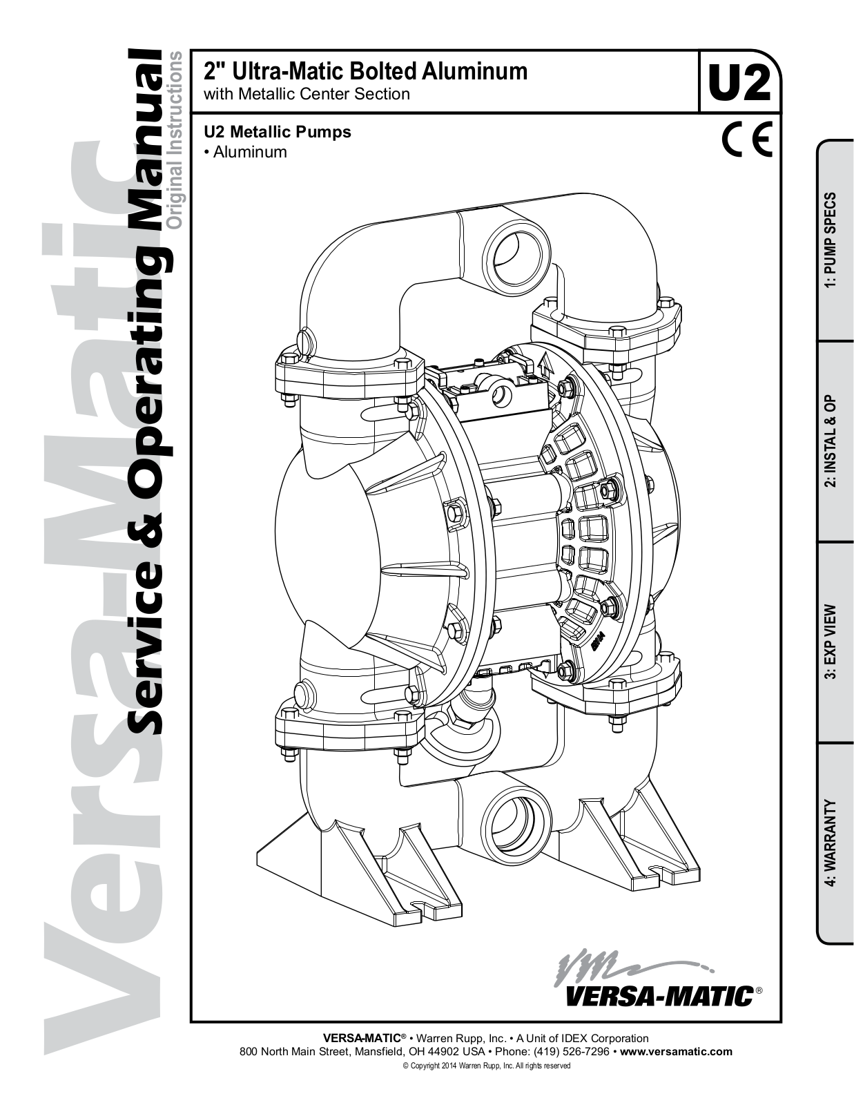 Versa-Matic 2 Ultra-Matic Bolted Aluminum User Manual