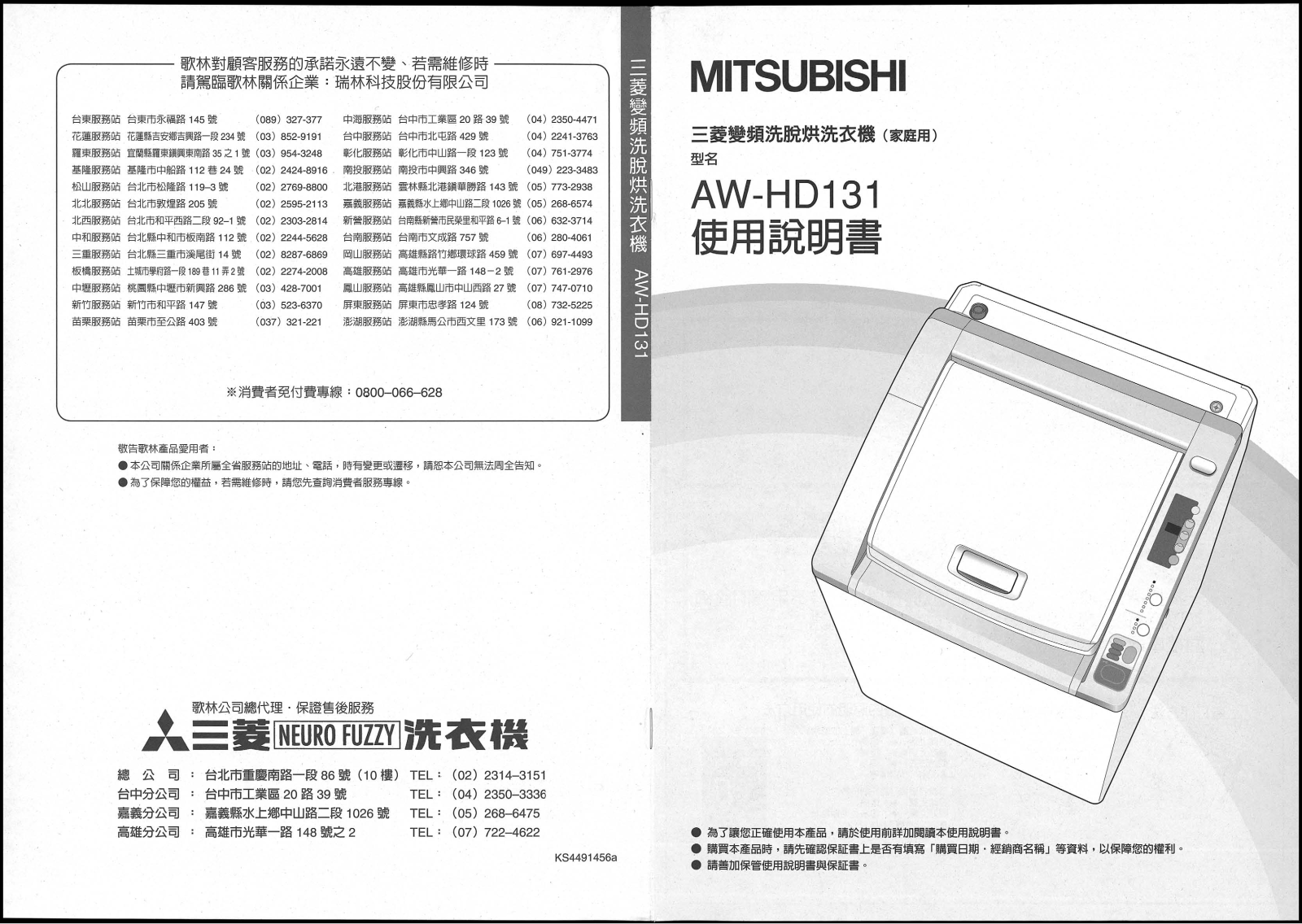 MITSUBISHI AW-HD131 User Manual