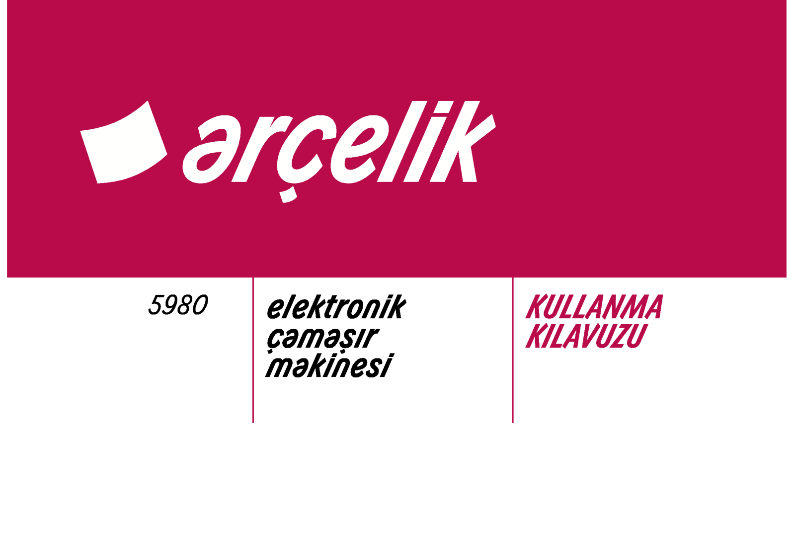 arcelik 5980 User Manual