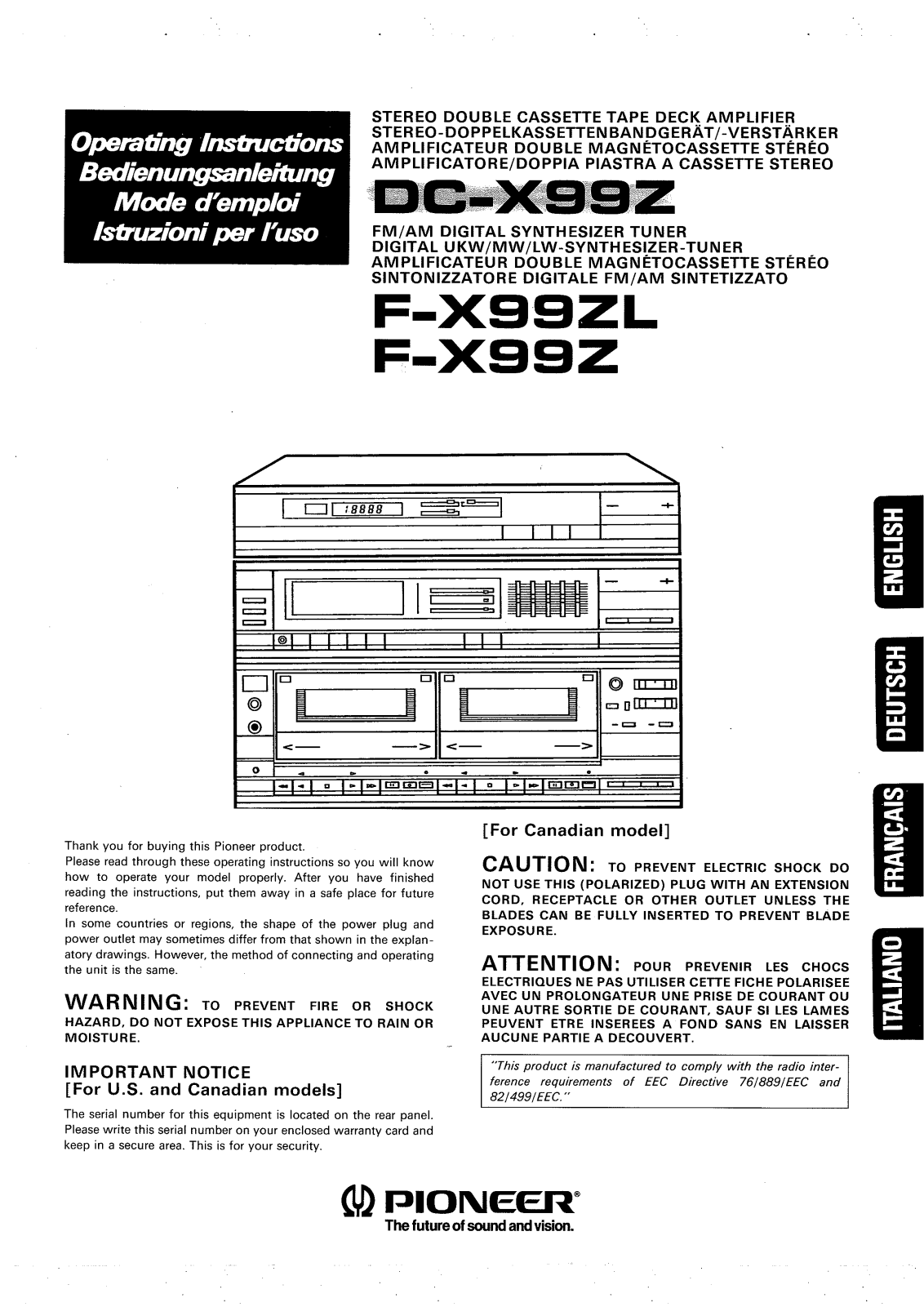 Pioneer DC-X99Z User Manual