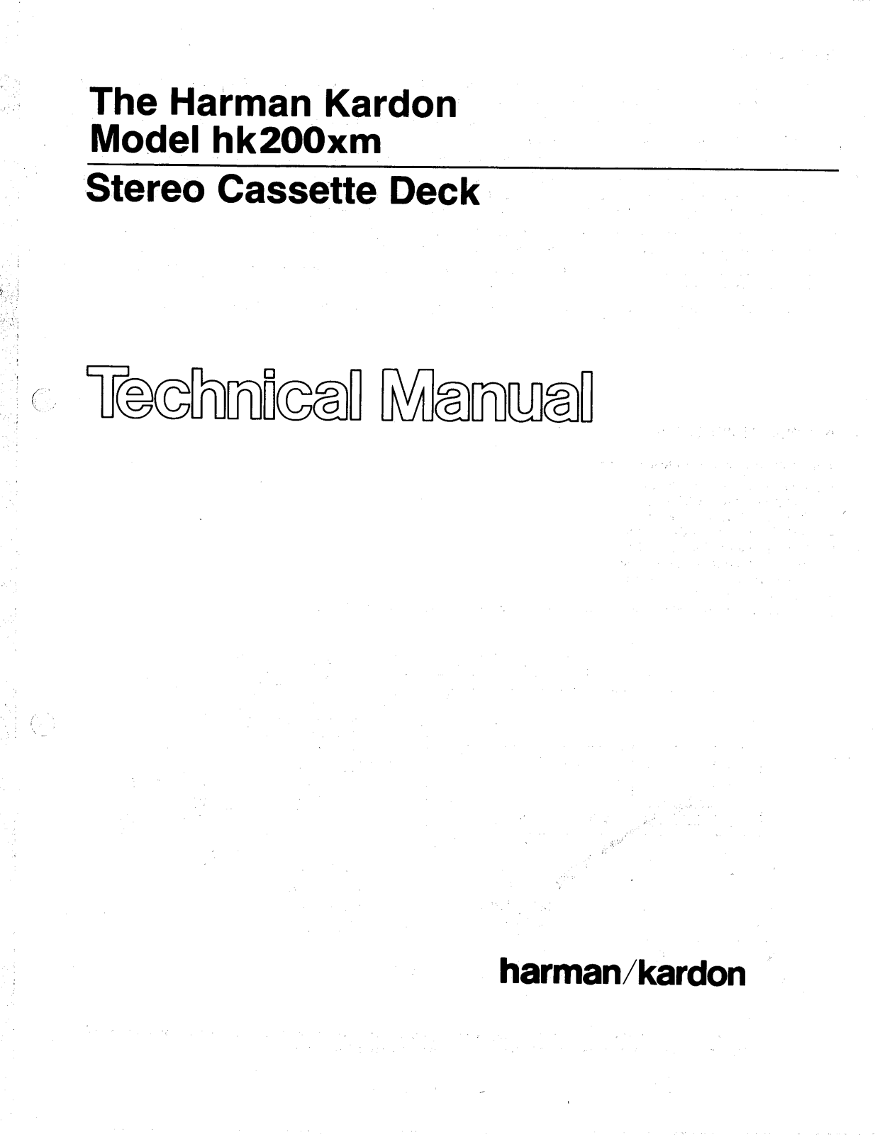 Harman Kardon HK-200-XM Service manual