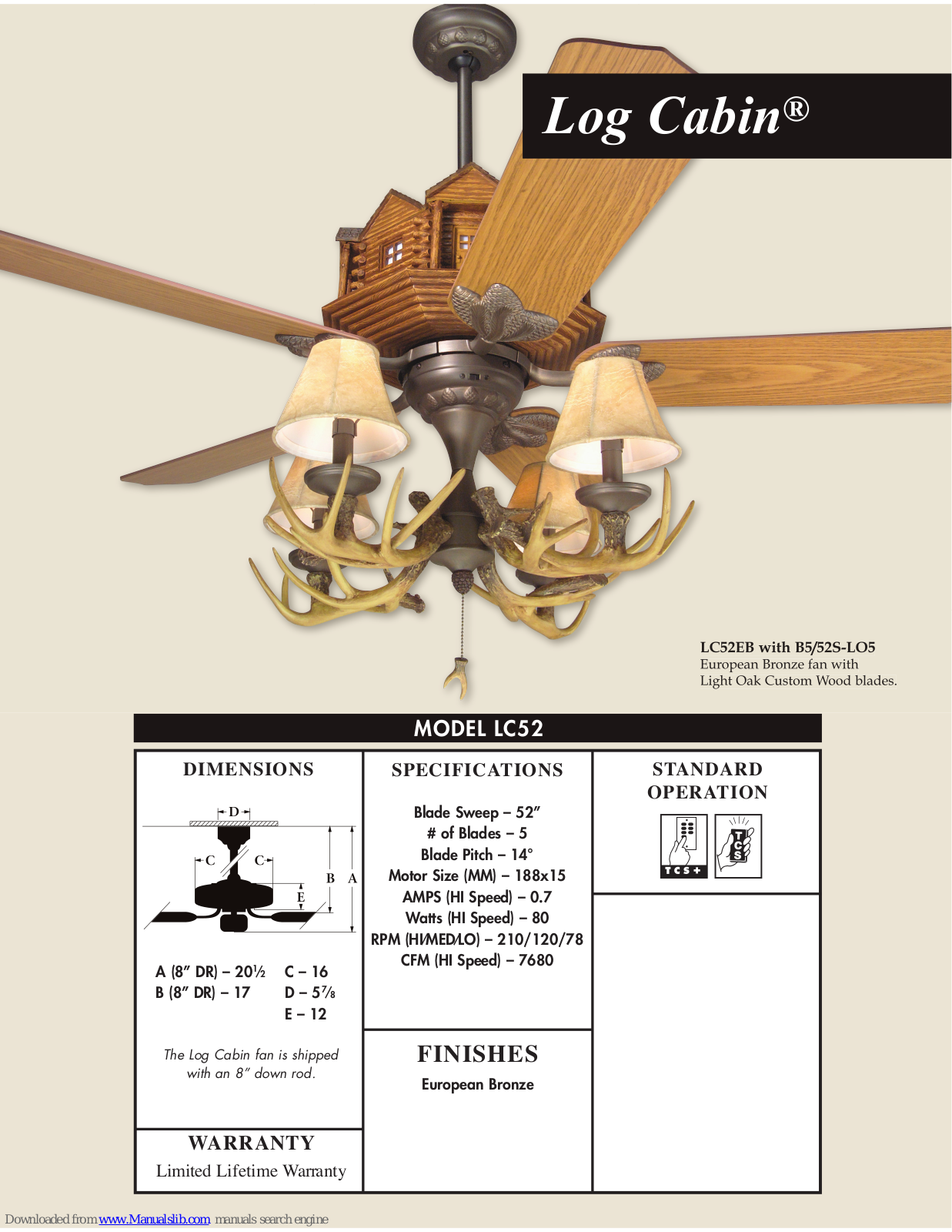 Craftmade LC52 Specifications - ManualMachine.com