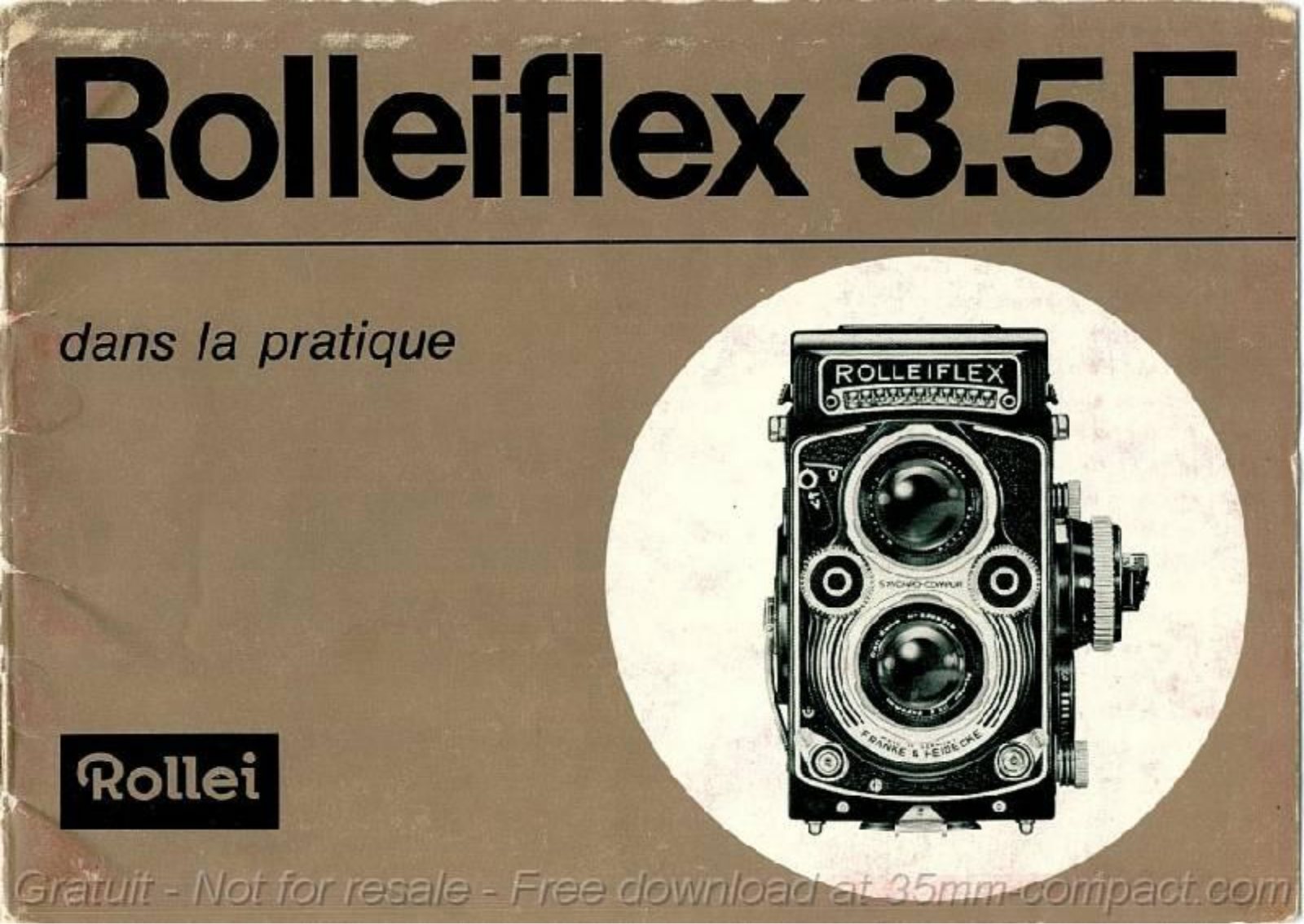 ROLLEI Rolleiflex 3.5F Manuel utilisateur