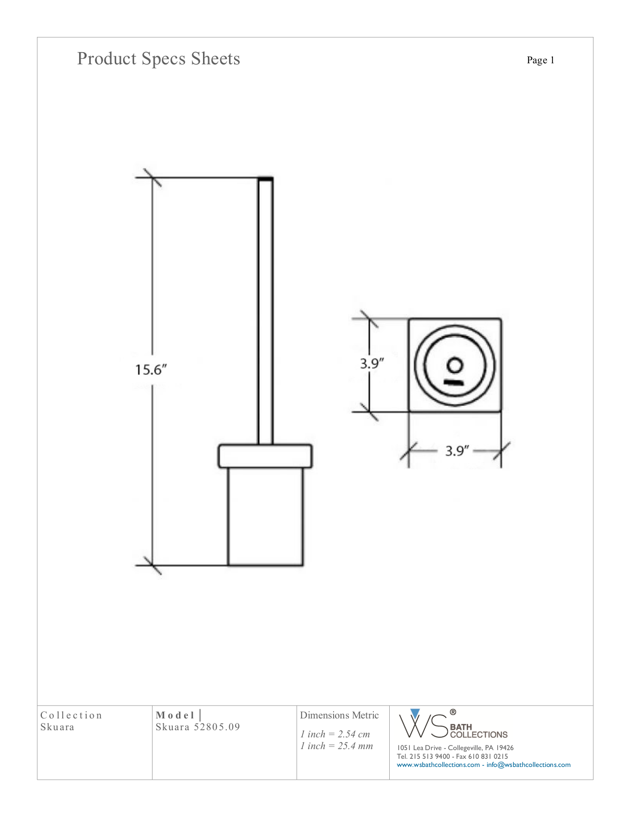 WS Bath Collections WSO3564 Specifications - ManualMachine.com
