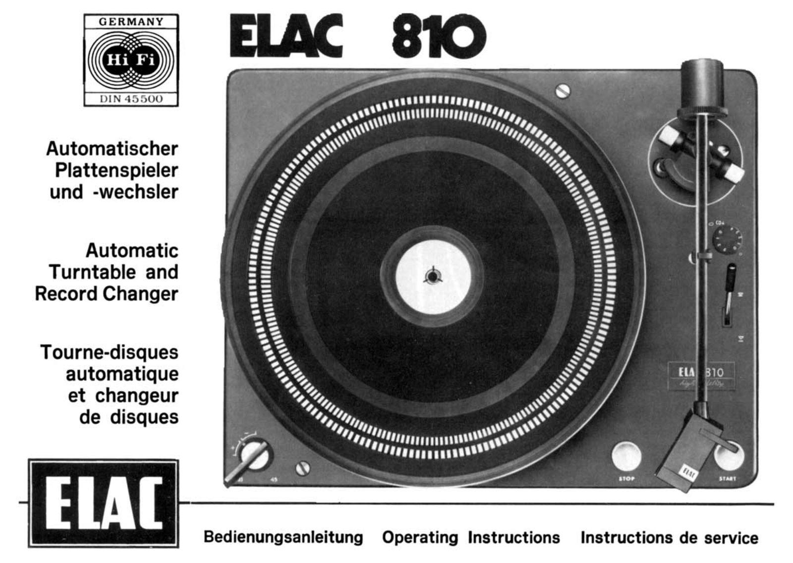 Elac 810 Owners manual