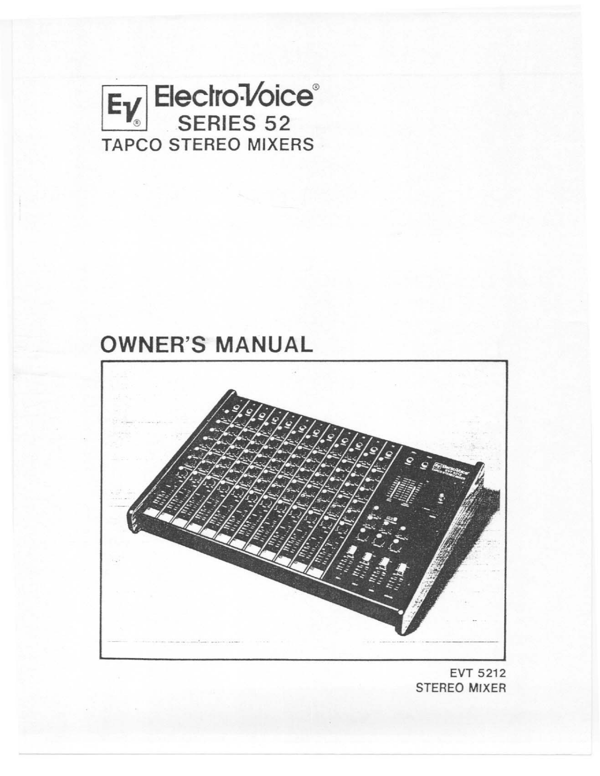 Electro-Voice Series 52 User Manual