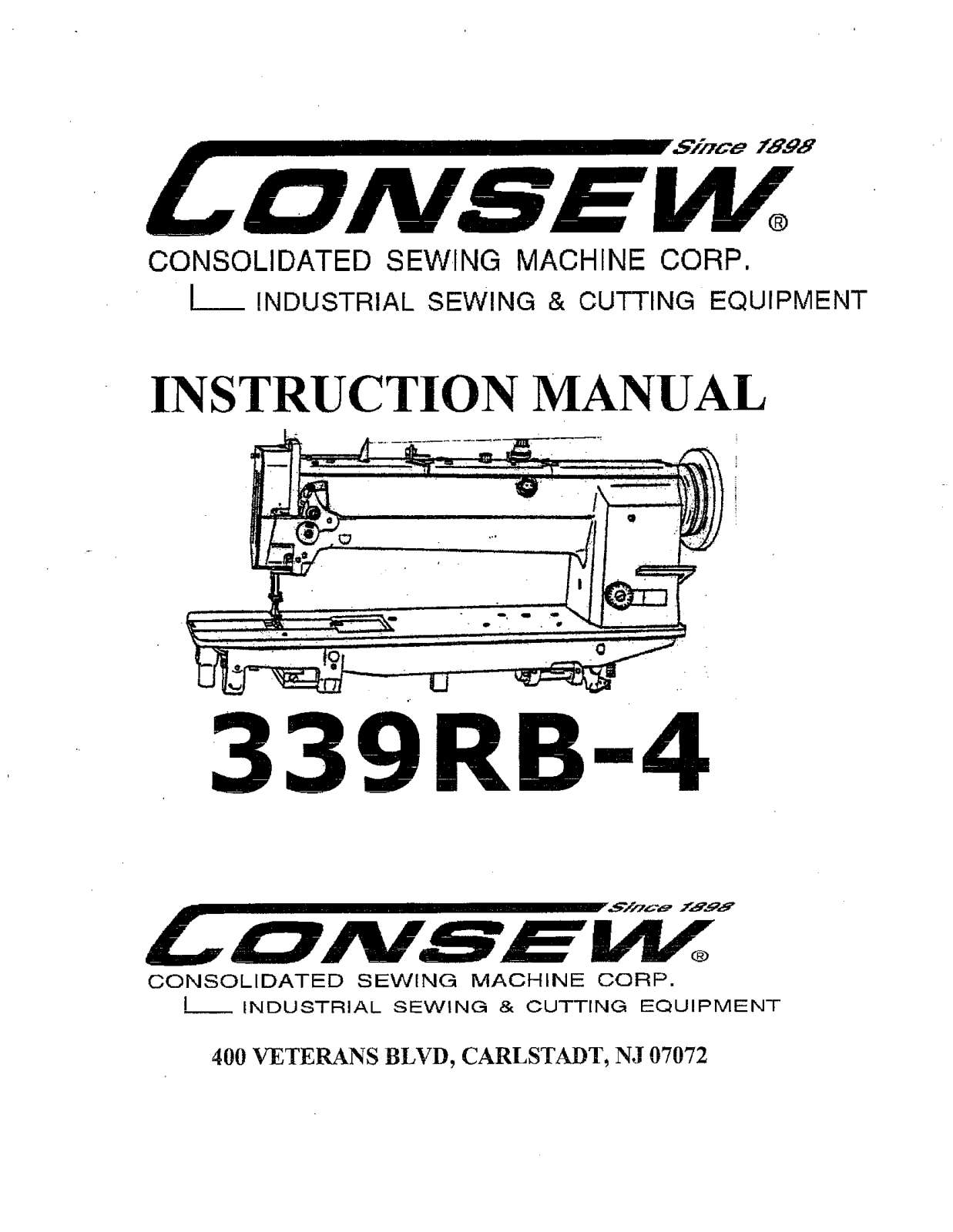 CONSEW 339RB-4 Instruction Manual