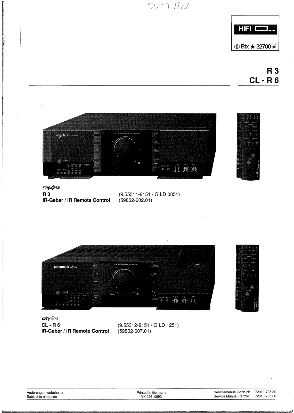 Grundig R3-CL-R6 Schematic