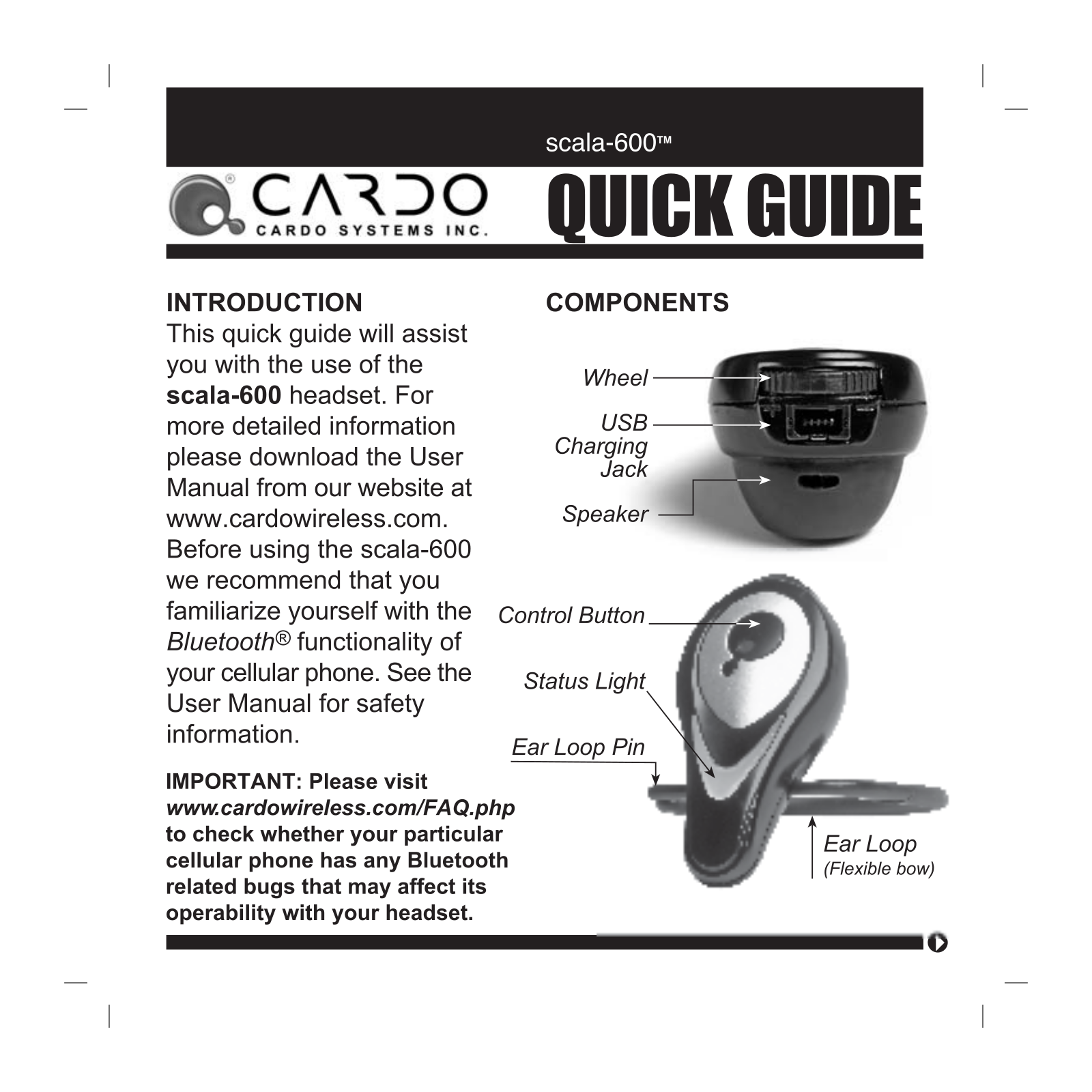 Cardo Scala 600 User Manual