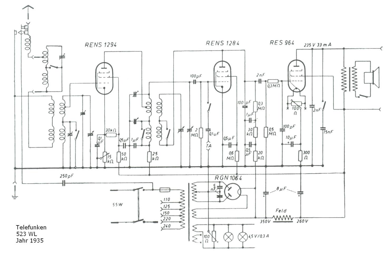 Telefunken 523-WL Schematic