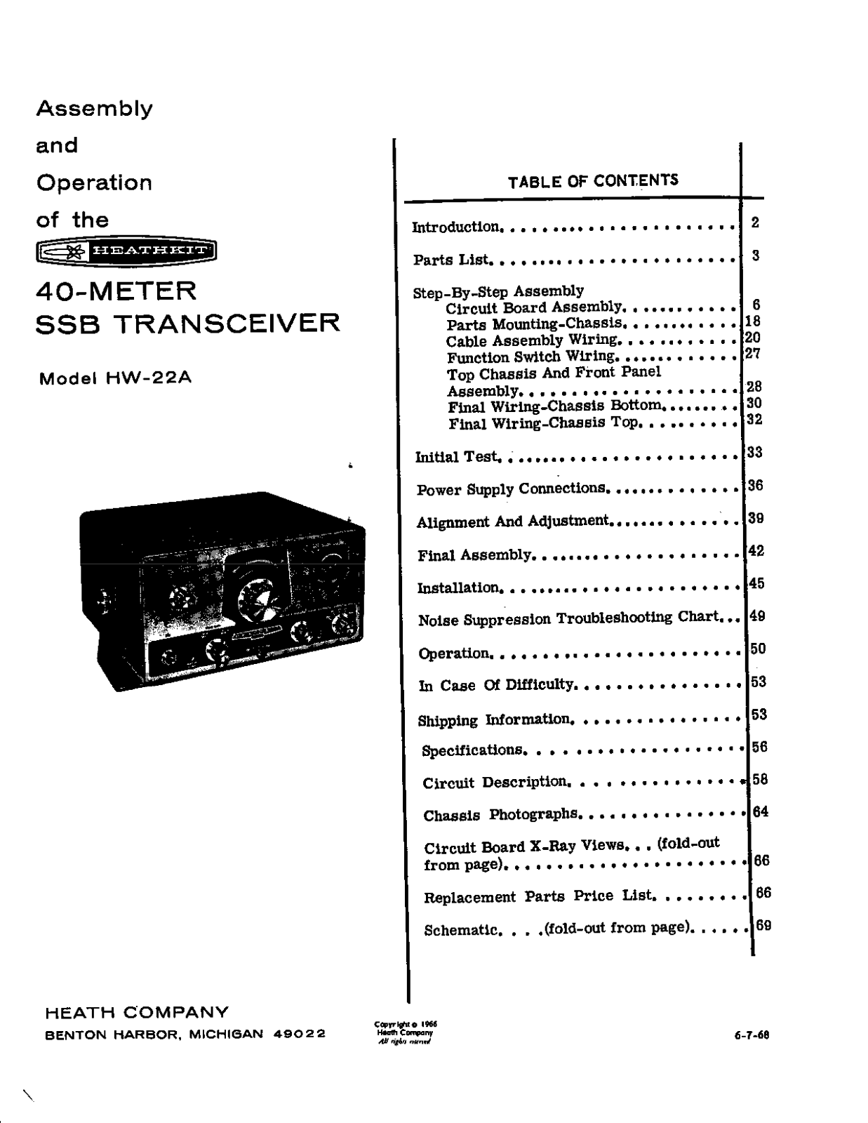 HEATHKIT HW-22a User Manual (PAGE 01)