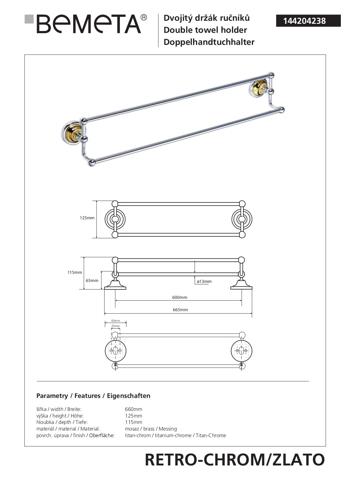 Bemeta RETRO - BRONZ 144204238 User guide - ManualMachine.com