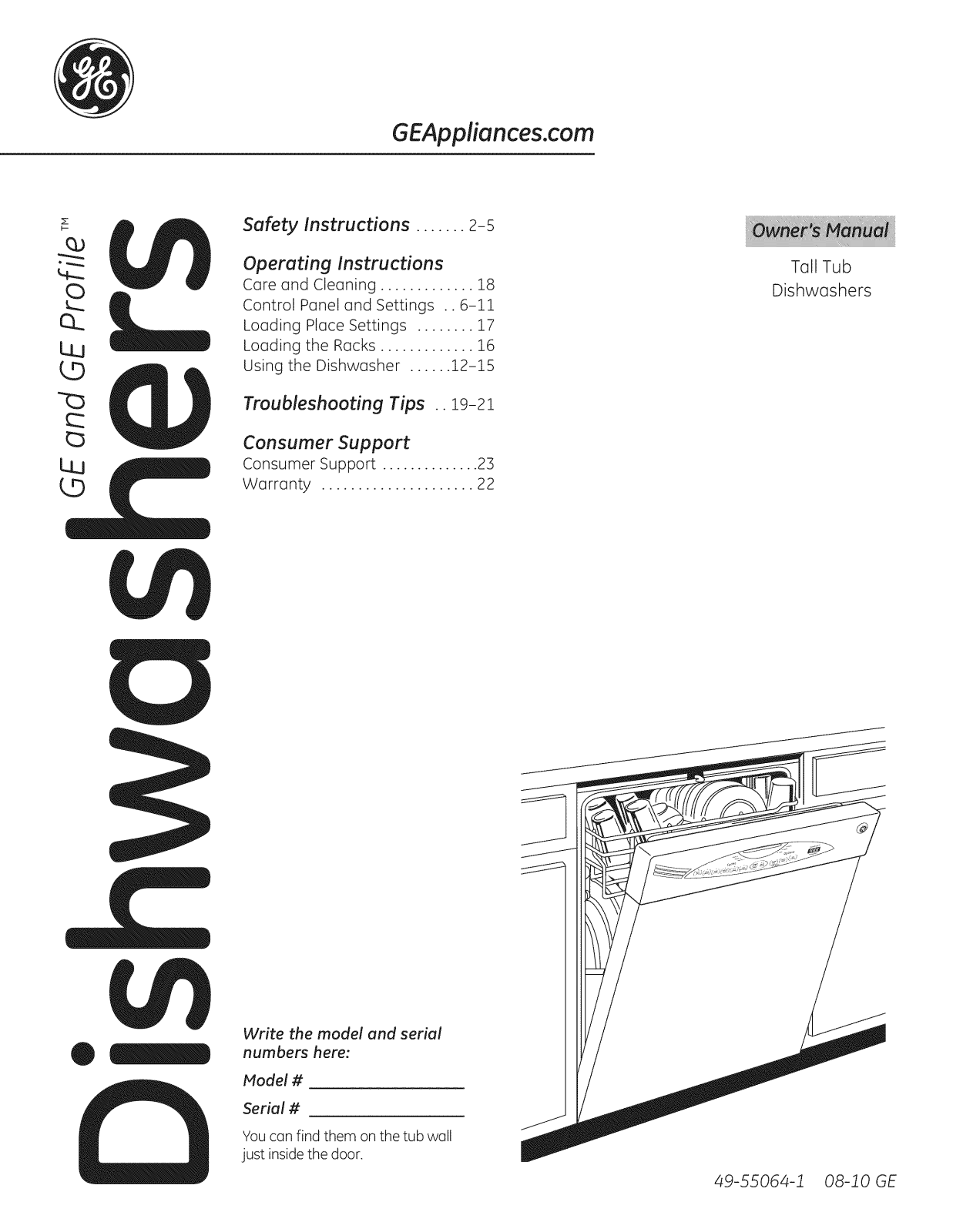 GE PDW7880R30SS, GLD6966R30SS, GLD4968V00SS, GLD4968T10SS, GLD4908V00WW Owner’s Manual