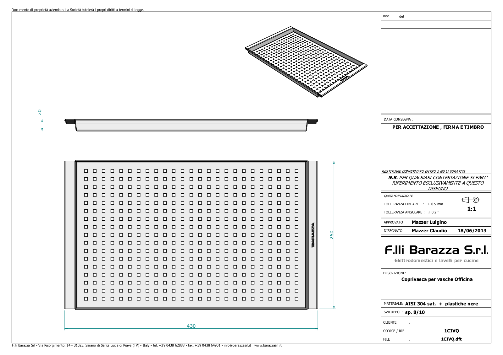 Abey 1CIVQ Specifications Sheet