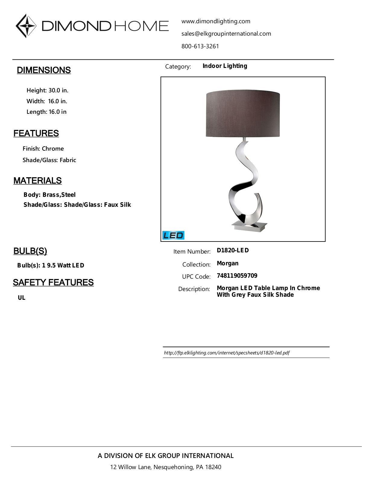 ELK Home D1820LED User Manual