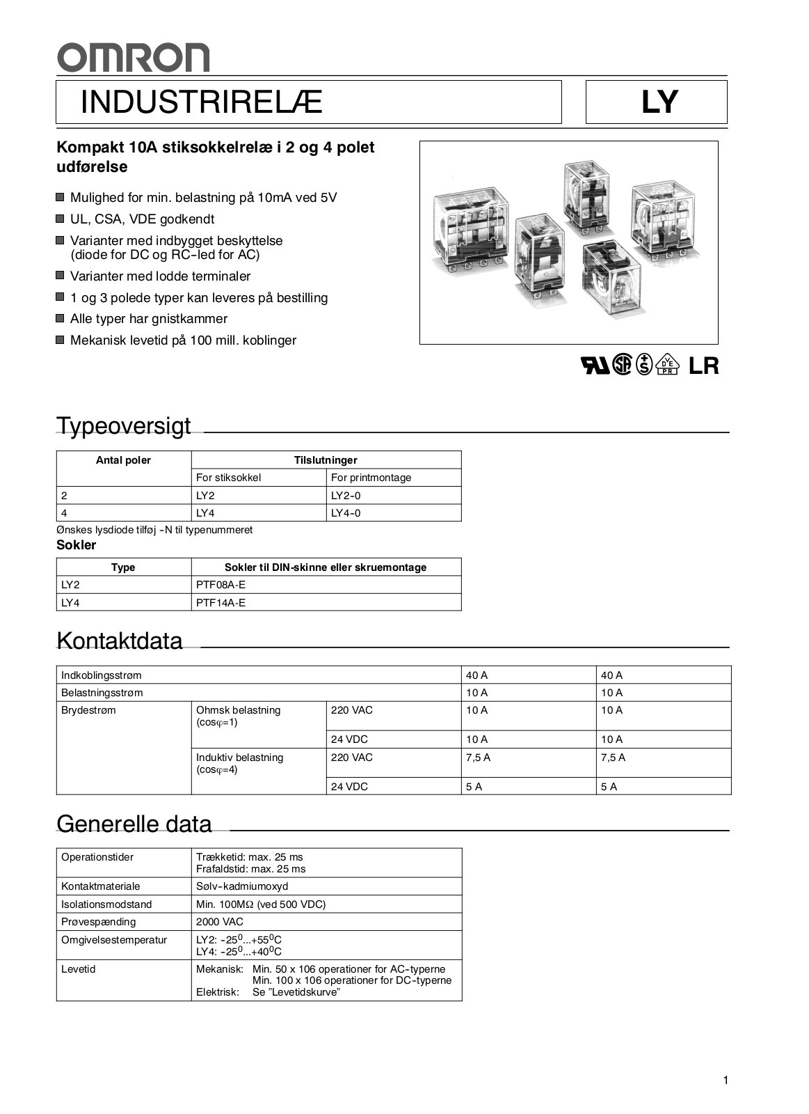 Omron LY DATASHEET