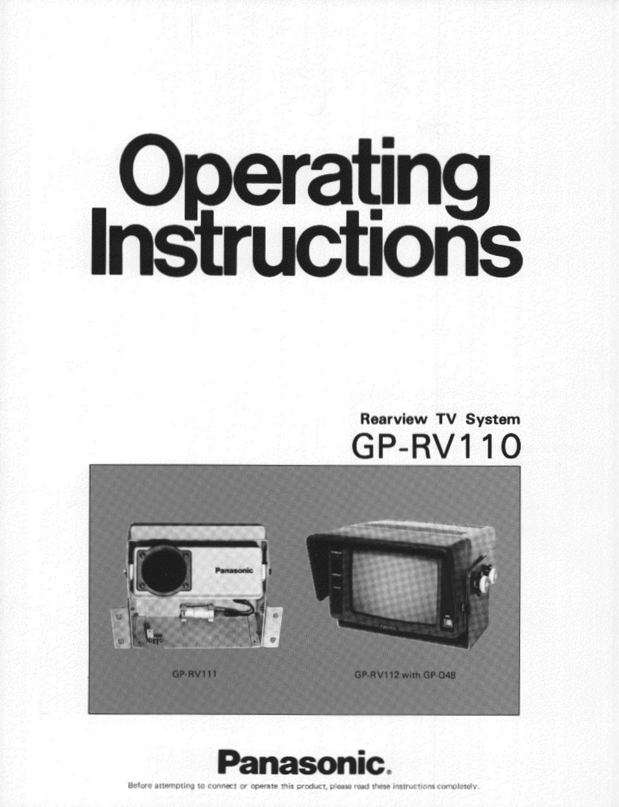 Panasonic GPRV111 User Manual