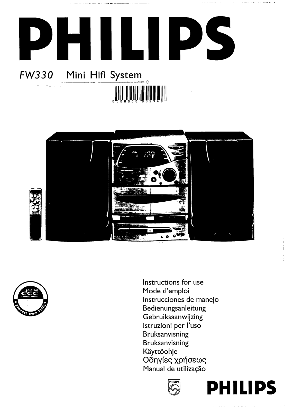 Philips FW330/25, FW330/22, FW330/21M, FW330/21, FW330/20 User Manual