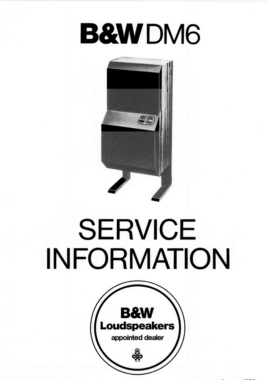 Bowers and Wilkins DM-6 Service manual