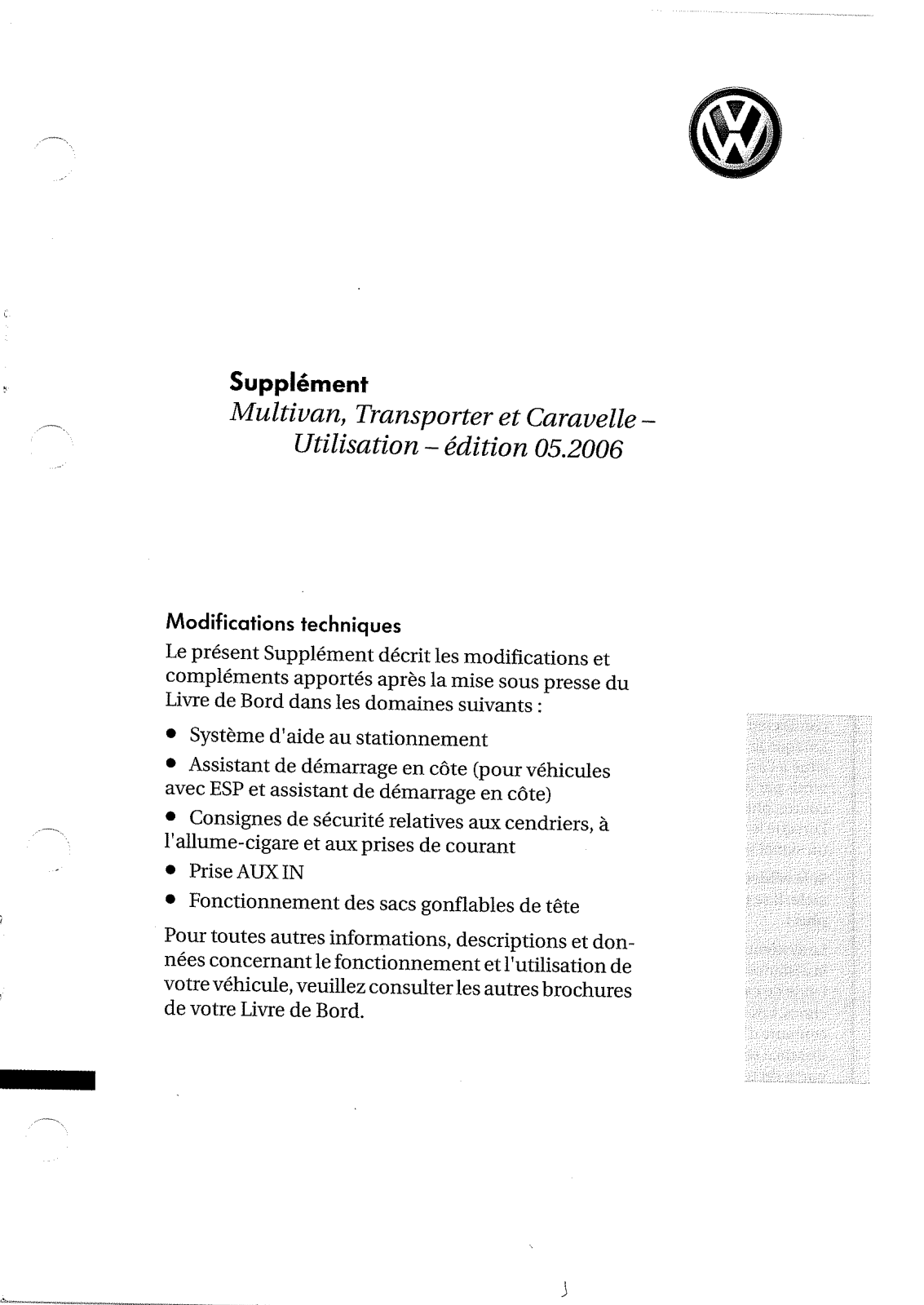 VOLKSWAGEN T5 User Manual