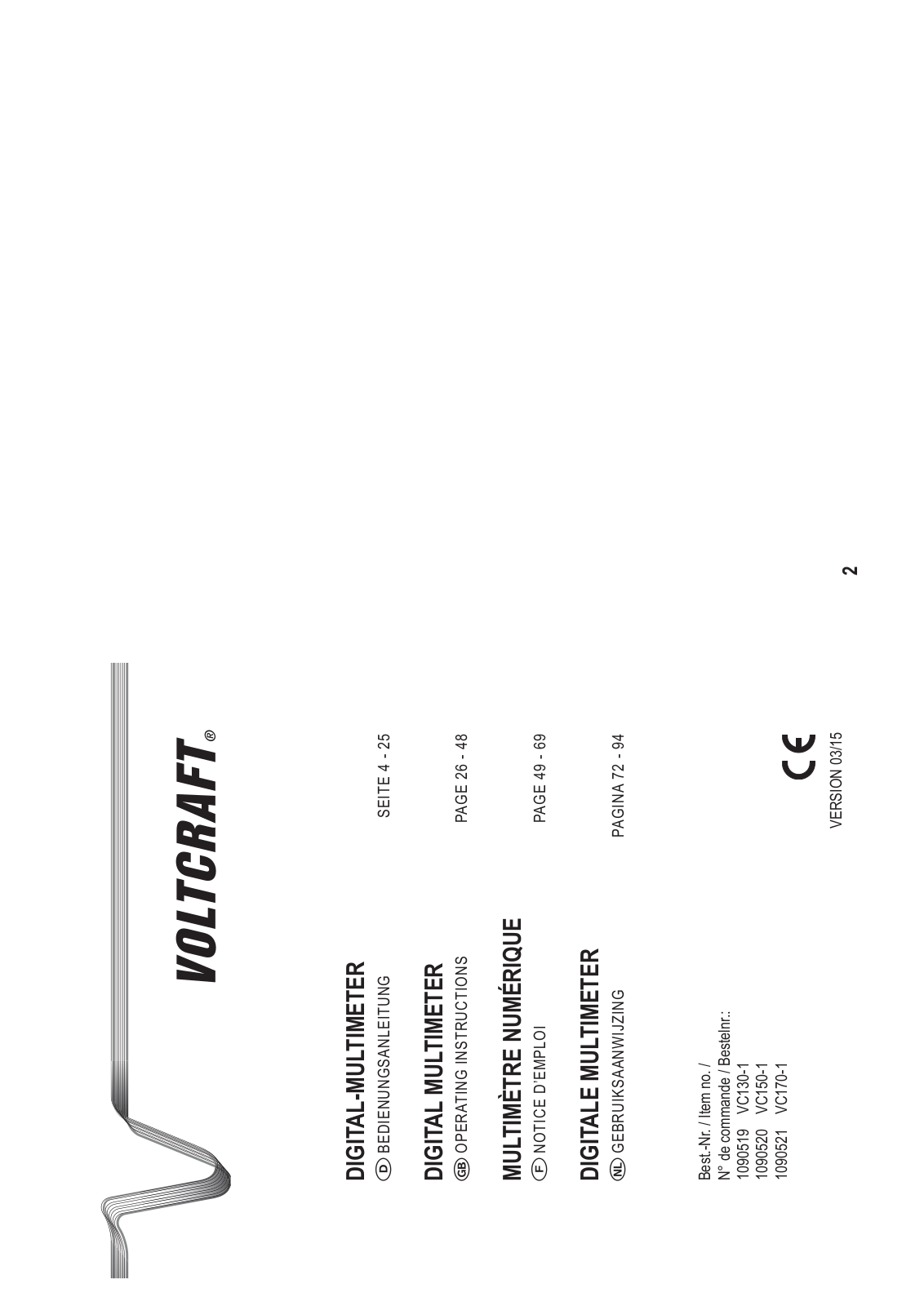 VOLTCRAFT VC130-1, VC150-1, VC170-1 Operation Manual