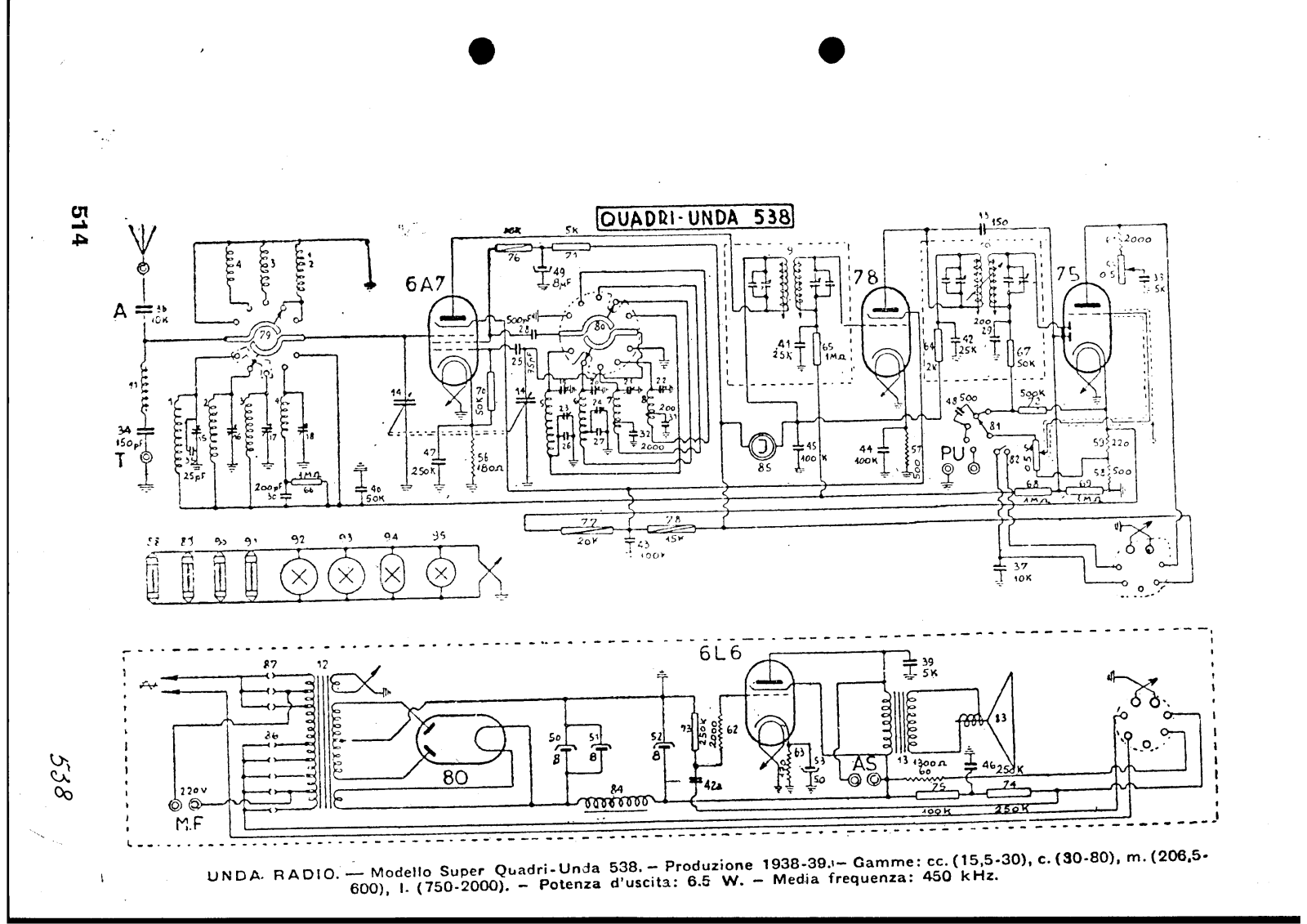 Unda Radio 538 schematic