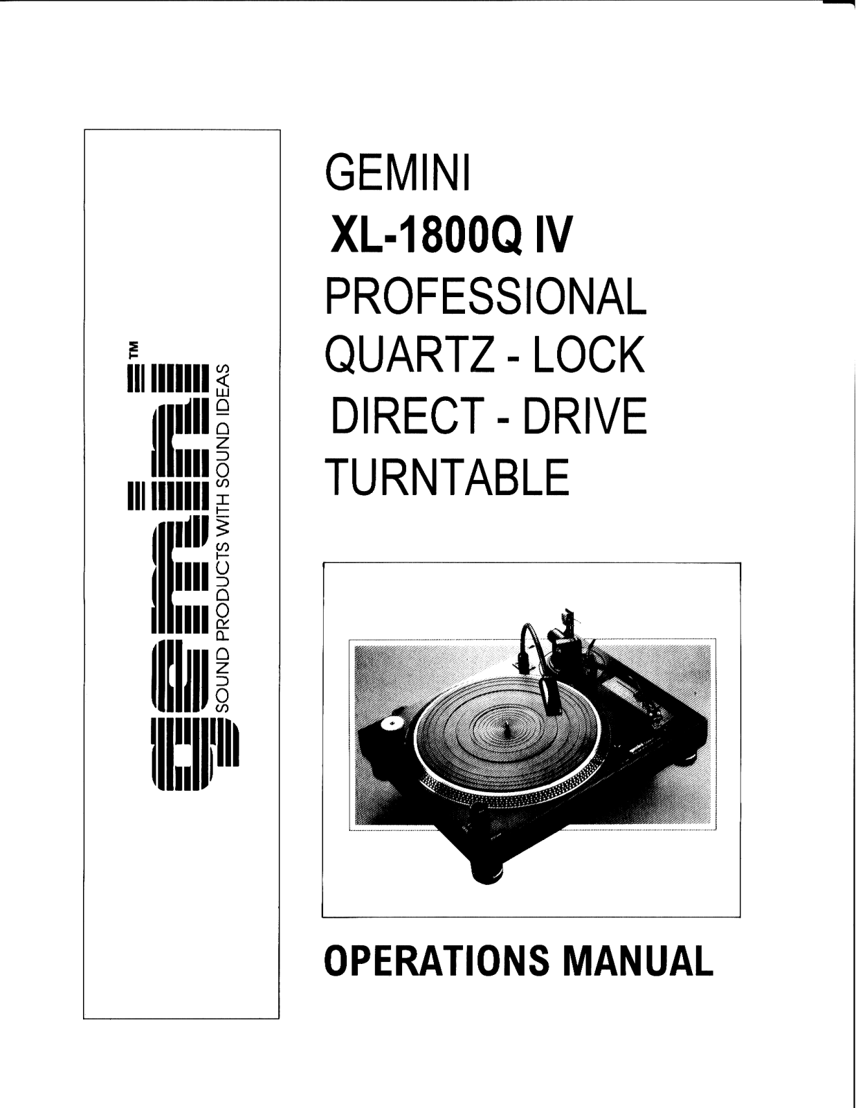 Gemini Sound XL-1800-Q Mk4 Owners manual