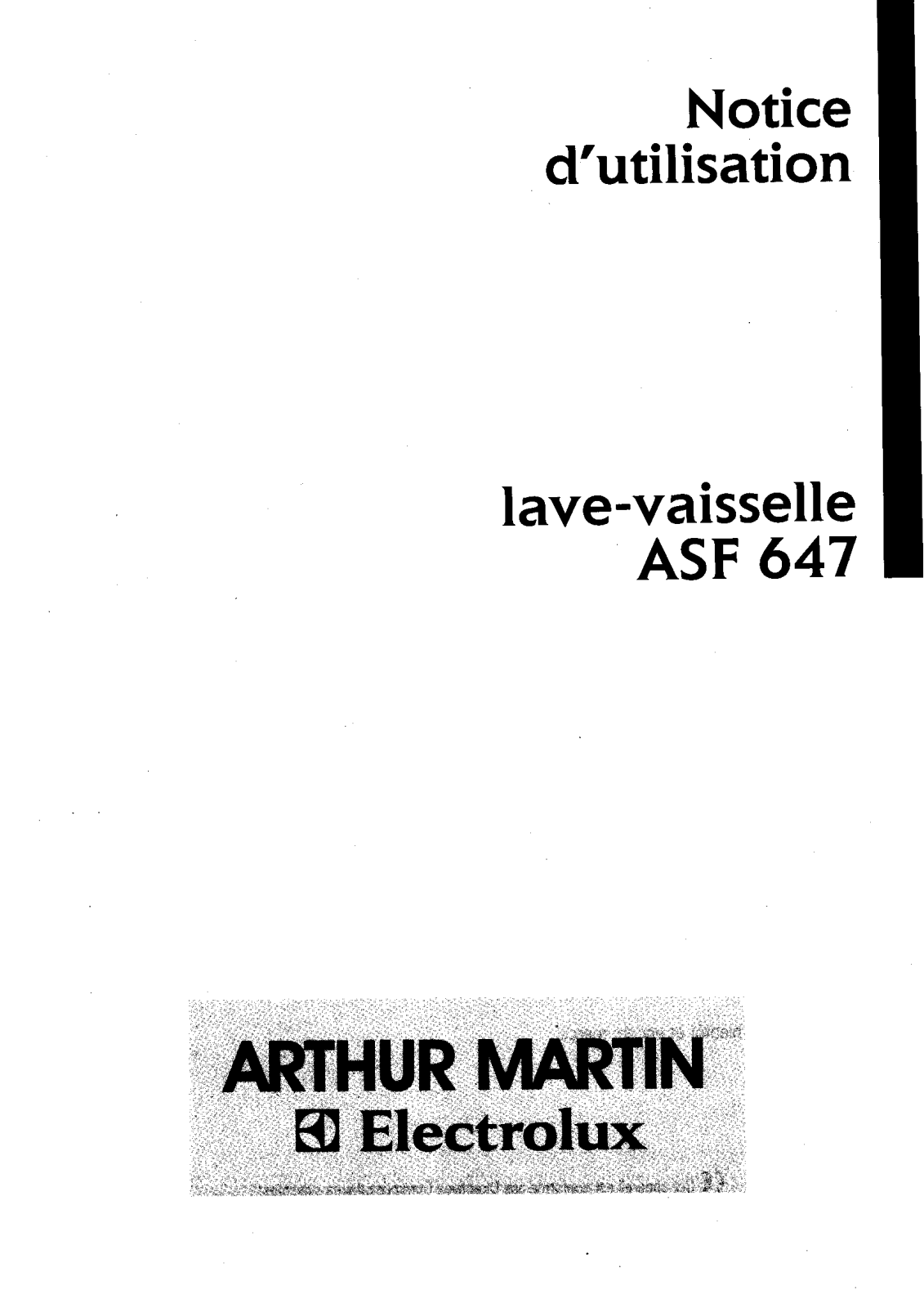 Arthur martin ASF647 User Manual