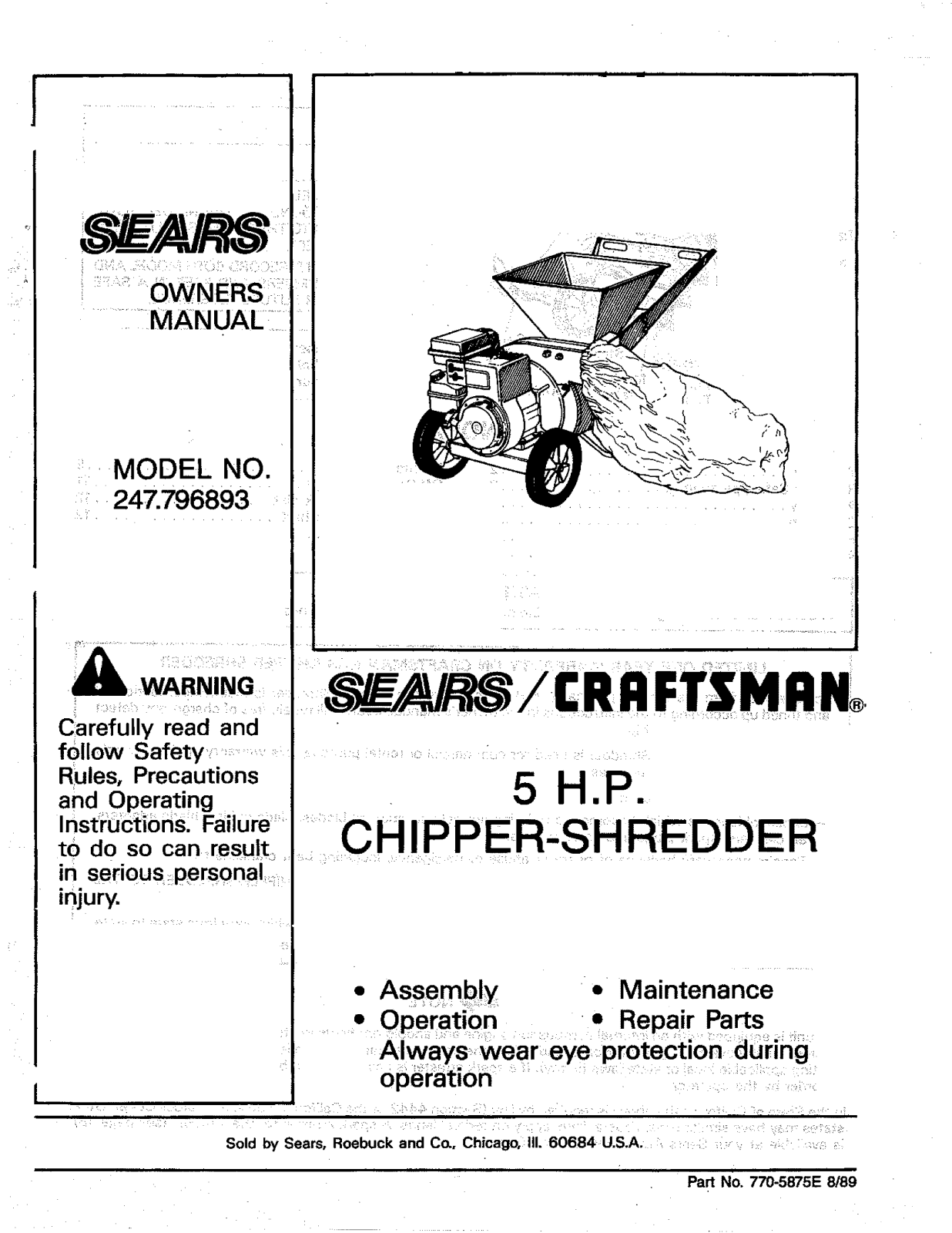 Craftsman 247796893 Owner’s Manual