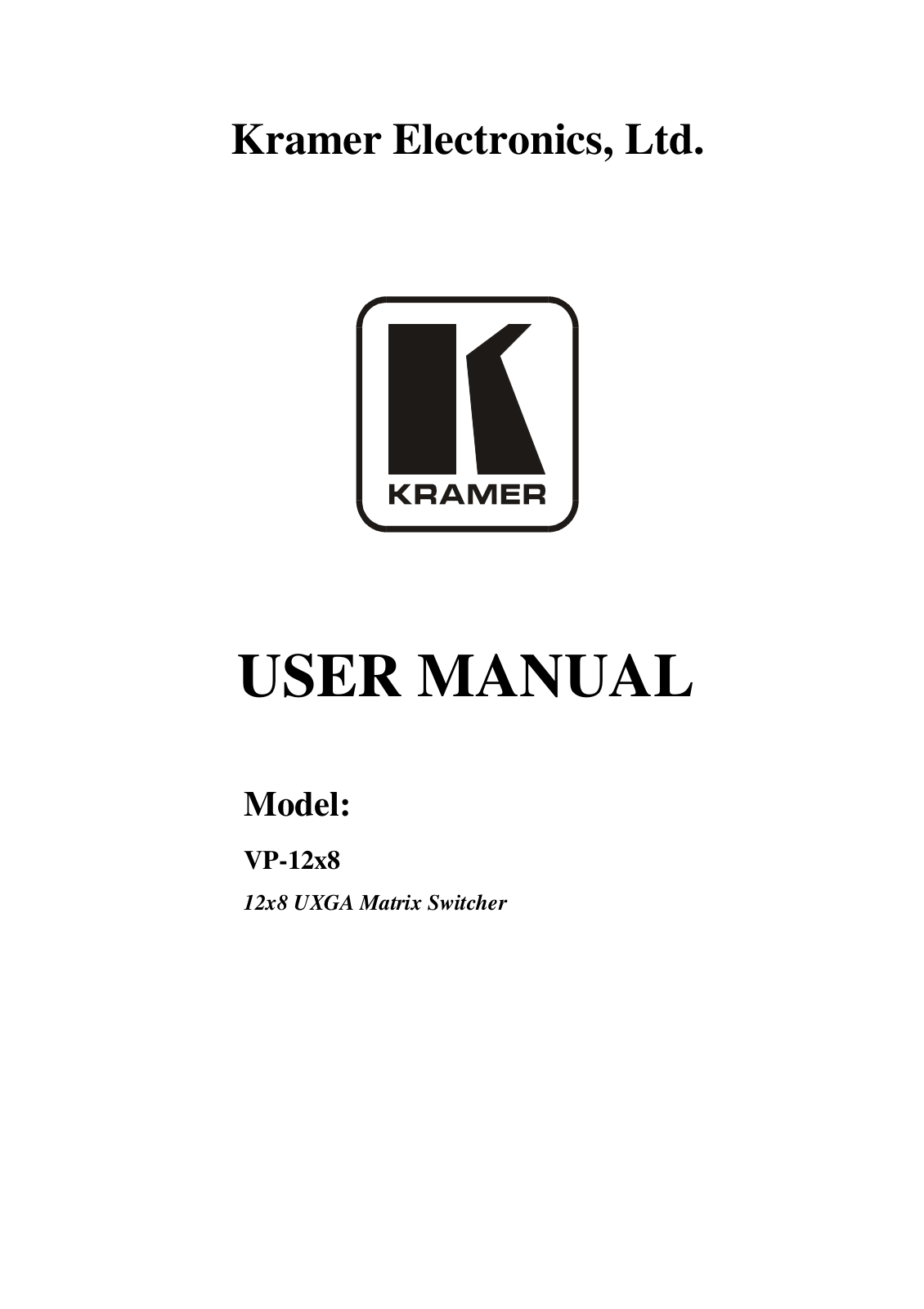 Kramer Electronics VP-12x8 User Manual