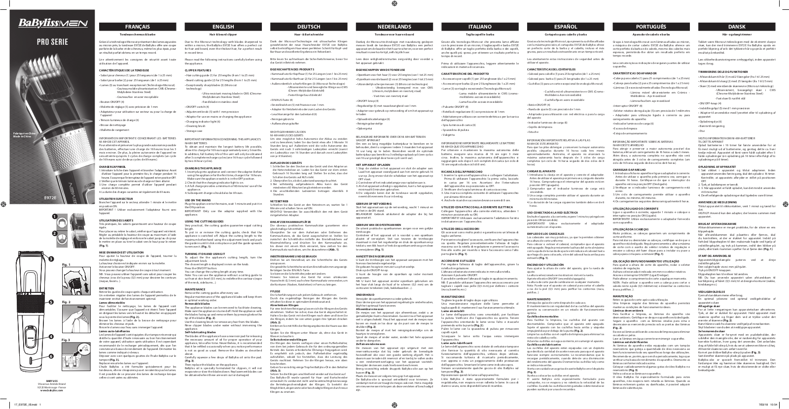 BABYLISS E972E User Manual