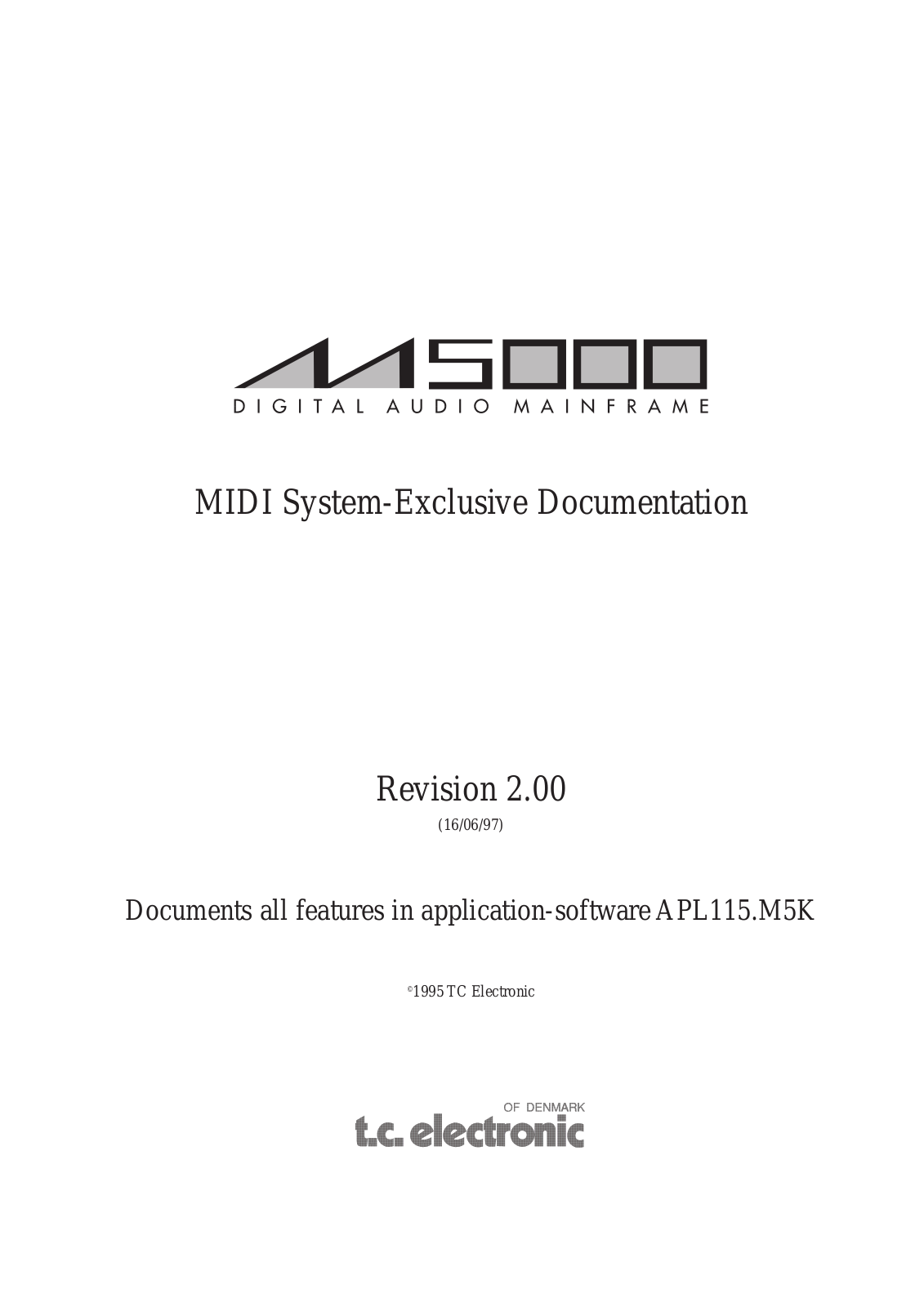 TC electronic M5000 User Manual