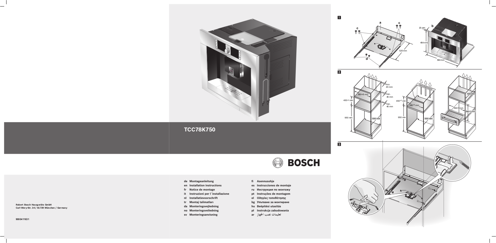 BOSCH TCC78K750, TCC78K750B, TCC78K7 User Manual