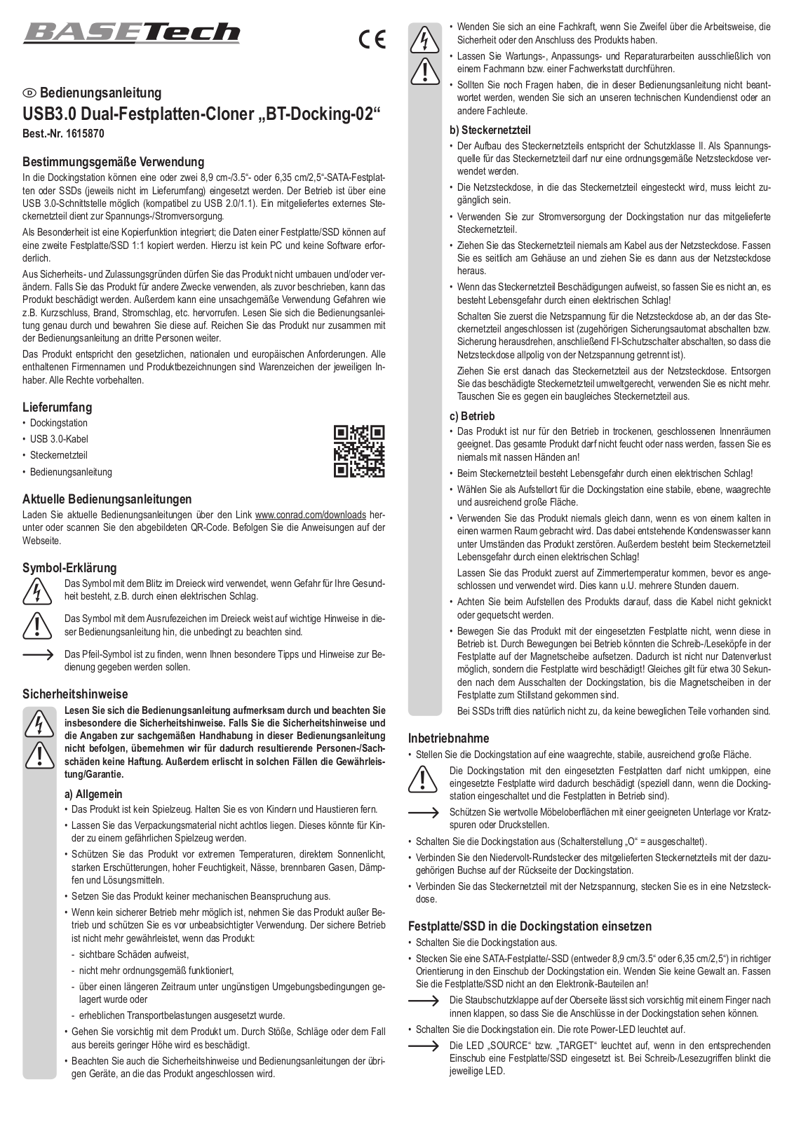 Basetech BT-DOCKING-02 User manual