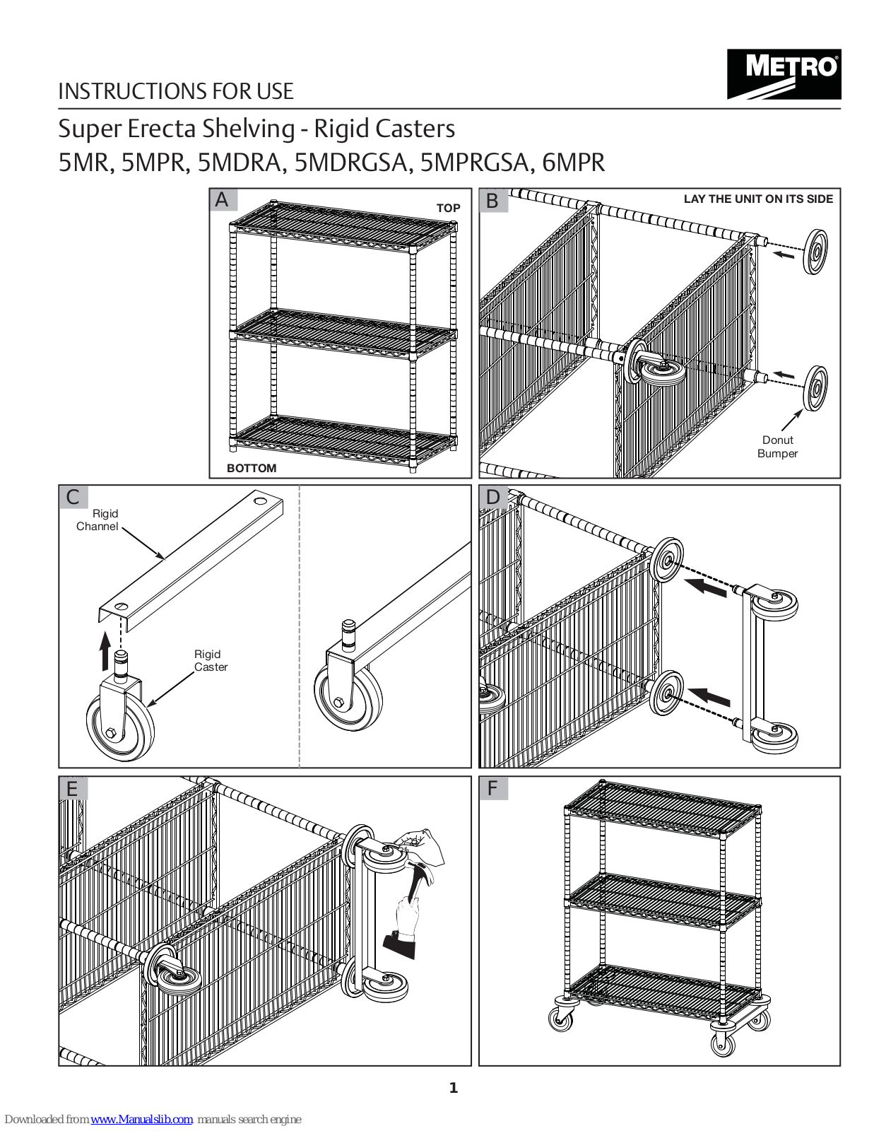 Metro DataVac 5MR, 5MPRGSA, 6MPR, 5MPR, 5MDRA User Manual