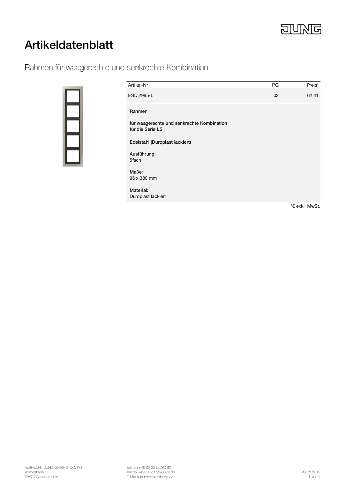 Jung ESD 2985-L User Manual