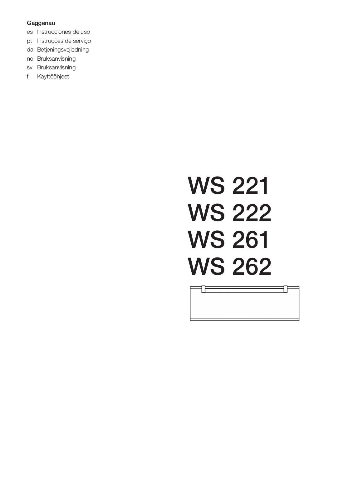 Gaggenau WS261111, WS222100, WS261131 User Manual