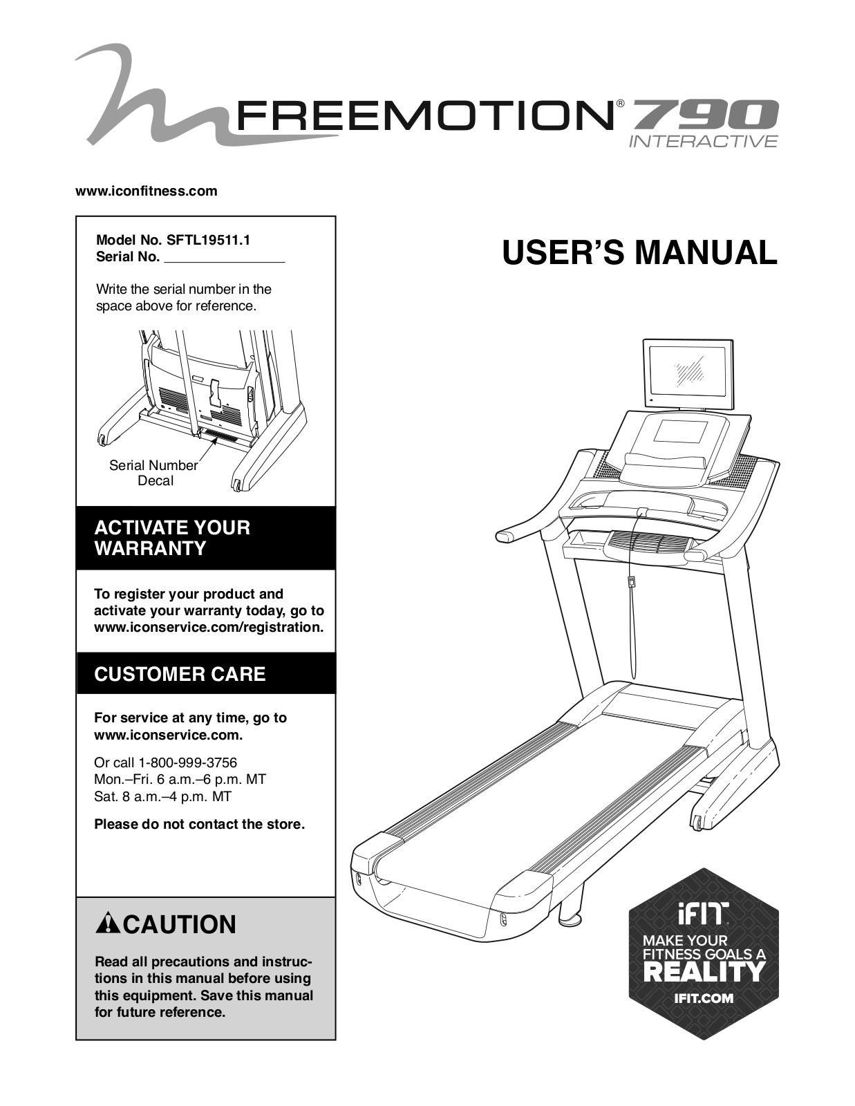 FreeMotion SFTL195111 Owner's Manual