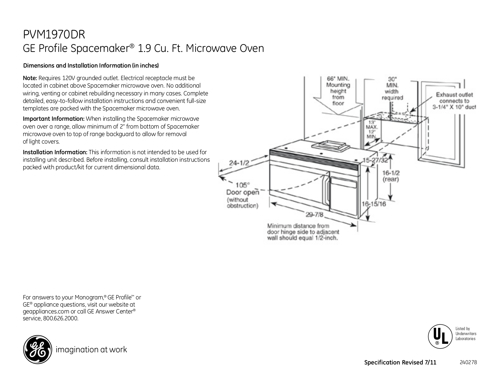 GE PVM1970DR Specification - ManualMachine.com