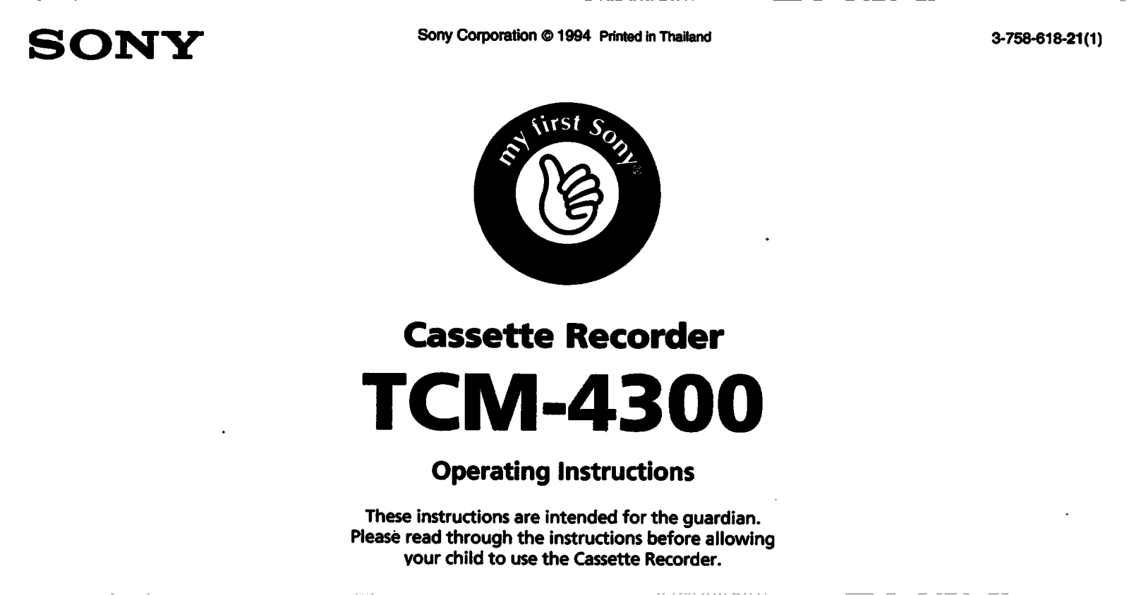 Sony TC-M4300 User Manual