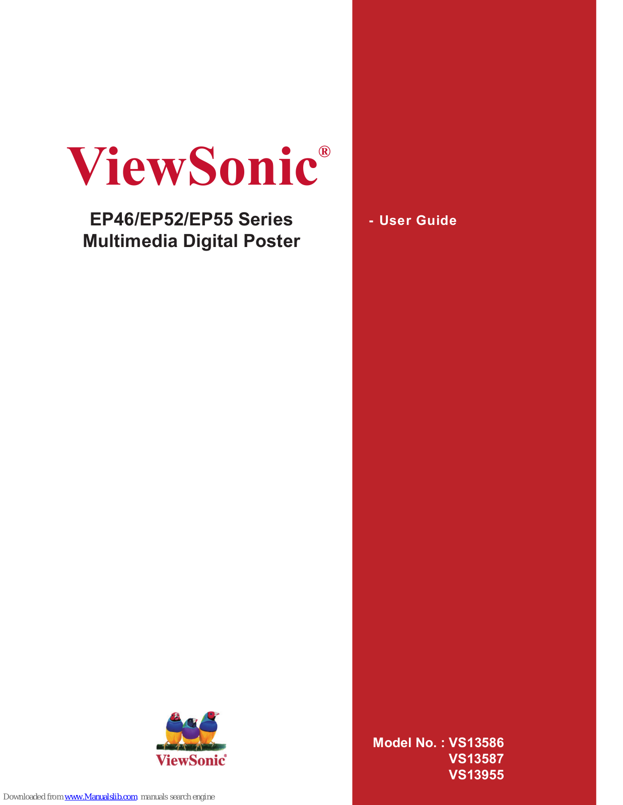 ViewSonic EP4602T, EP4646, EP5502T, EP5555, EP5555T User Manual