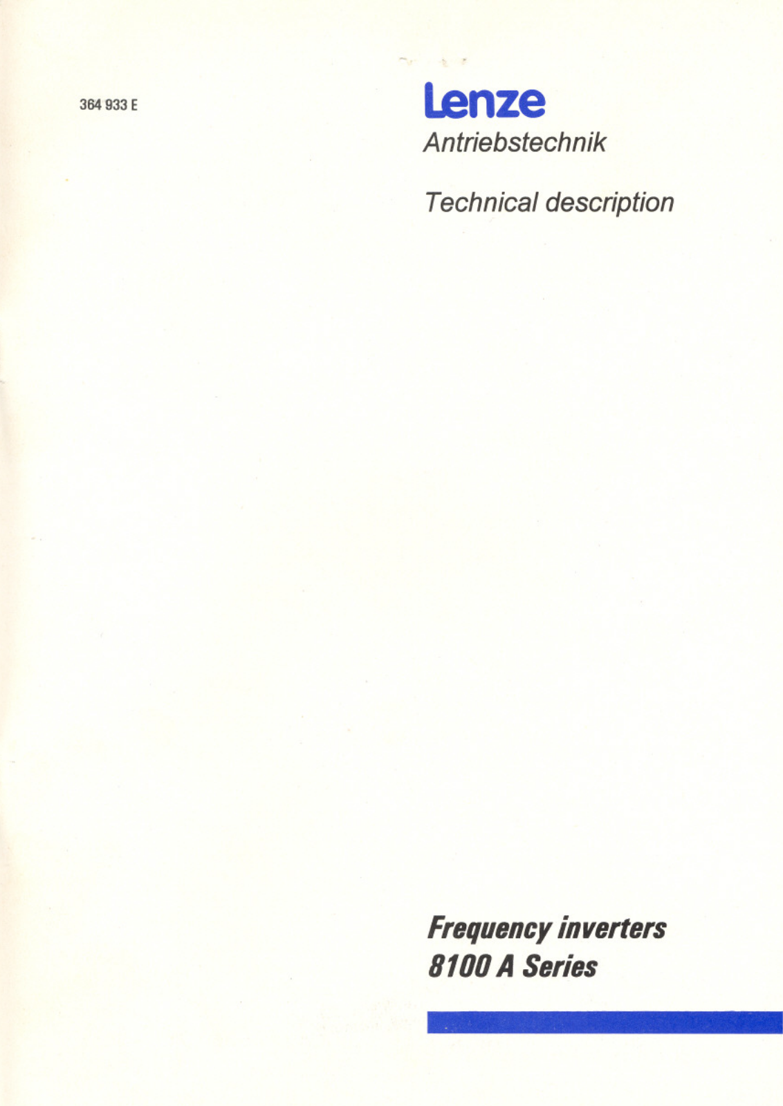 Lenze 8100 A, 8102, 8101, 8105, 8106 Technical Description - ManualMachine.com