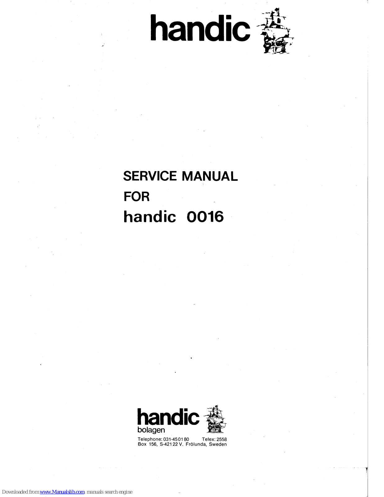 Handic 0016 Service Manual