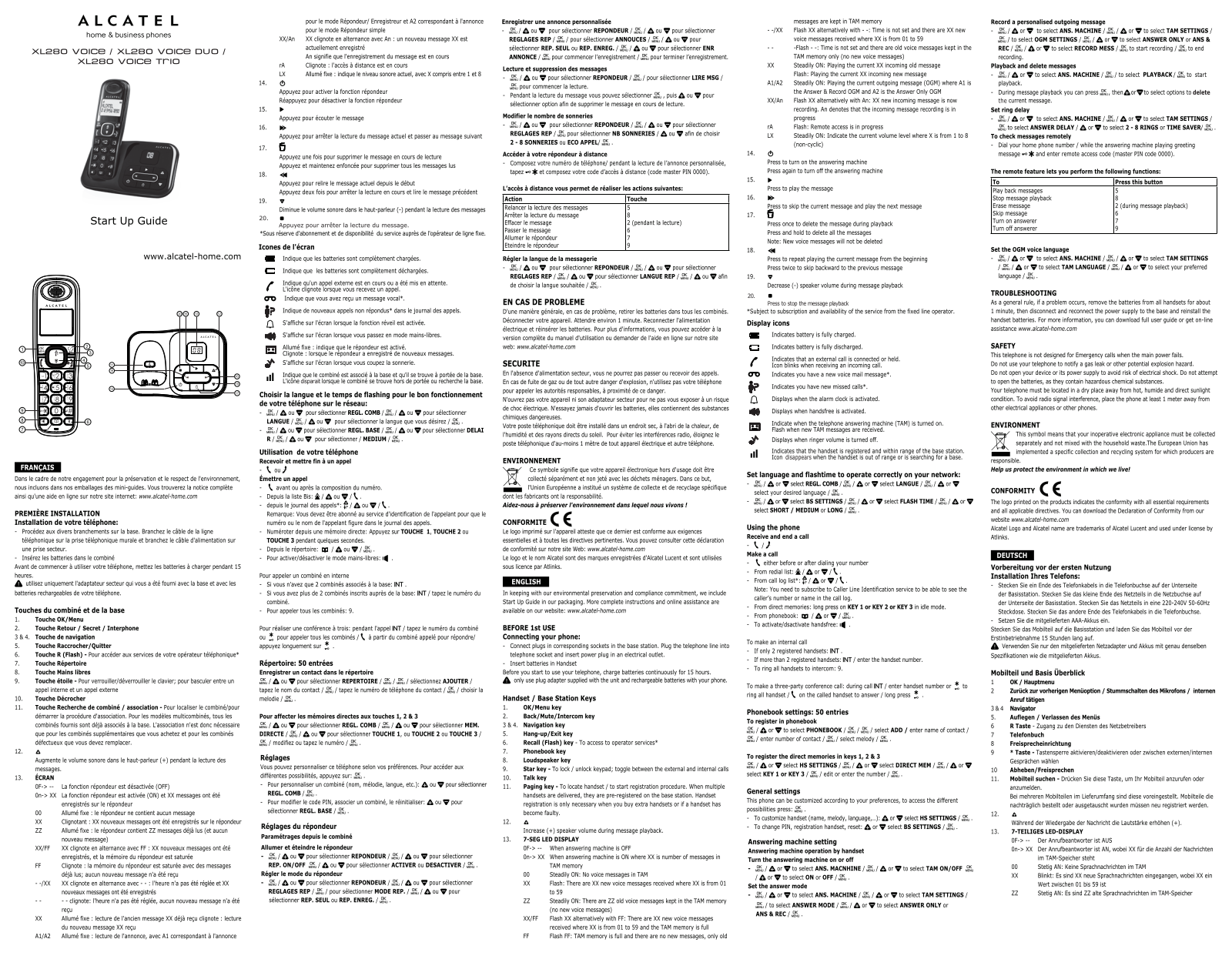 Alcatel XL280 Voice Operating Instructions